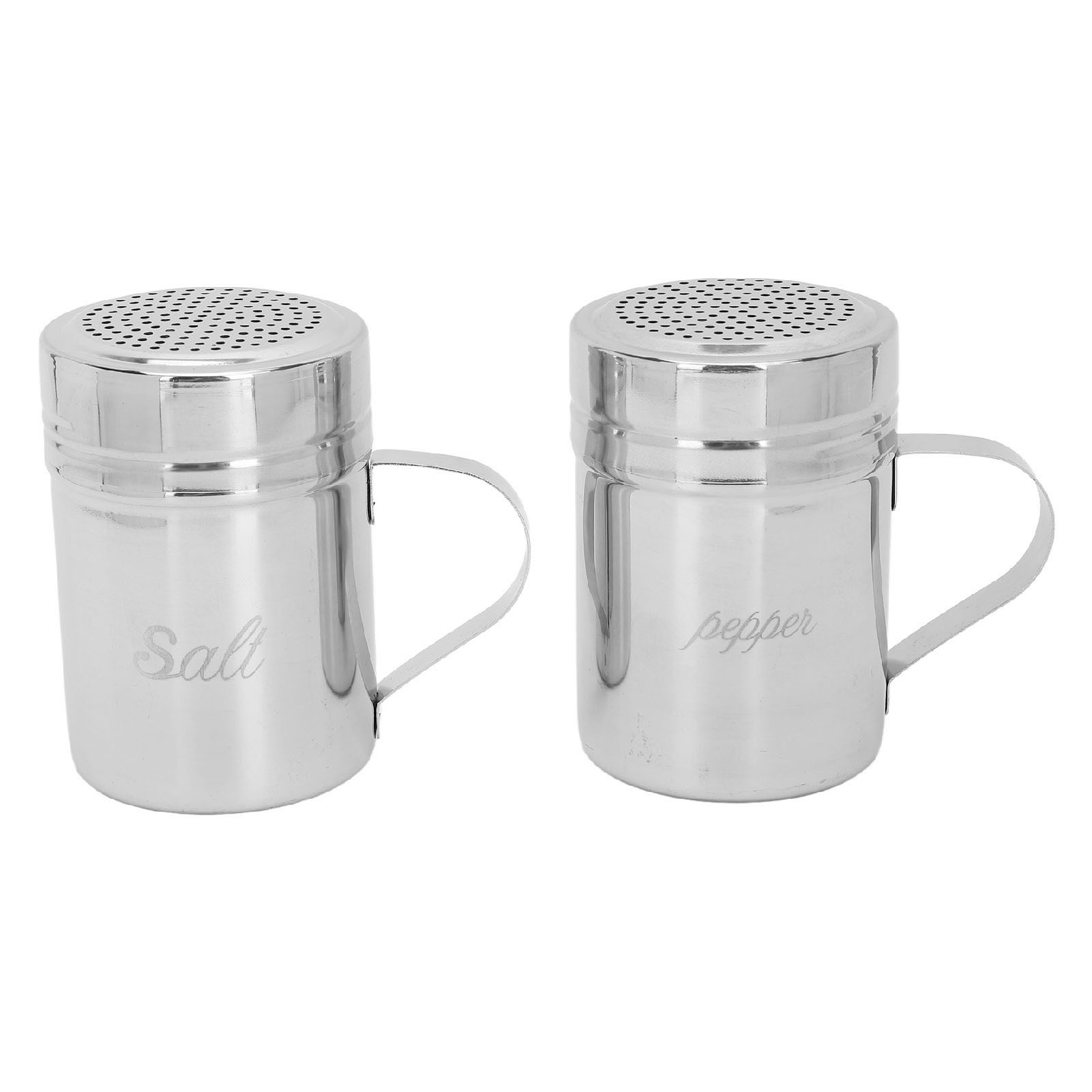 2er-set Edelstahl-streuer Mit Deckel Und Griff, Salz-, Zucker- Und Pfefferstreuer Zum Kochen Und Backen