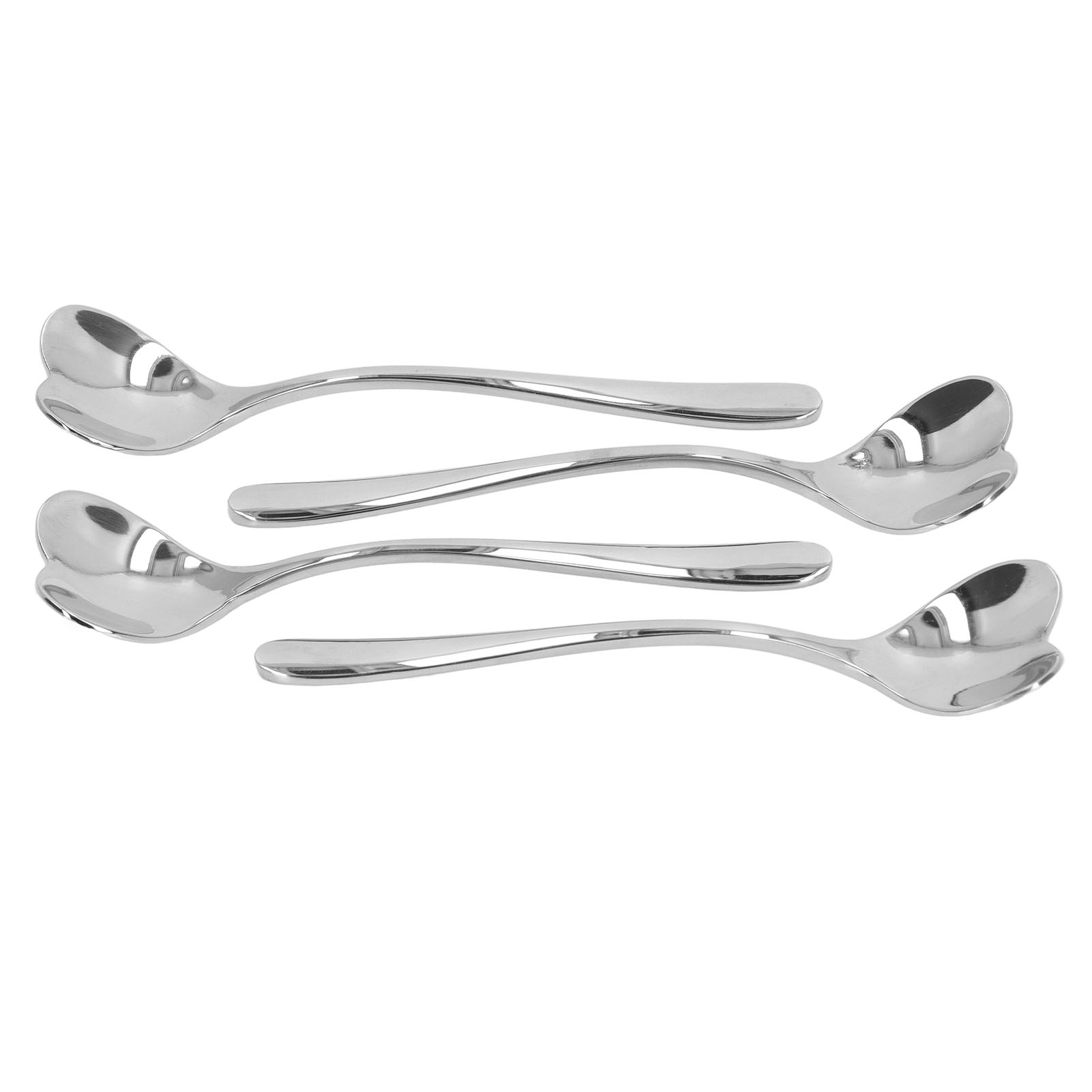Set Mit 4 Herzförmigen Teelöffeln Aus Edelstahl, Ideal Zum Mischen Von Zucker, Tee Und Desserts.