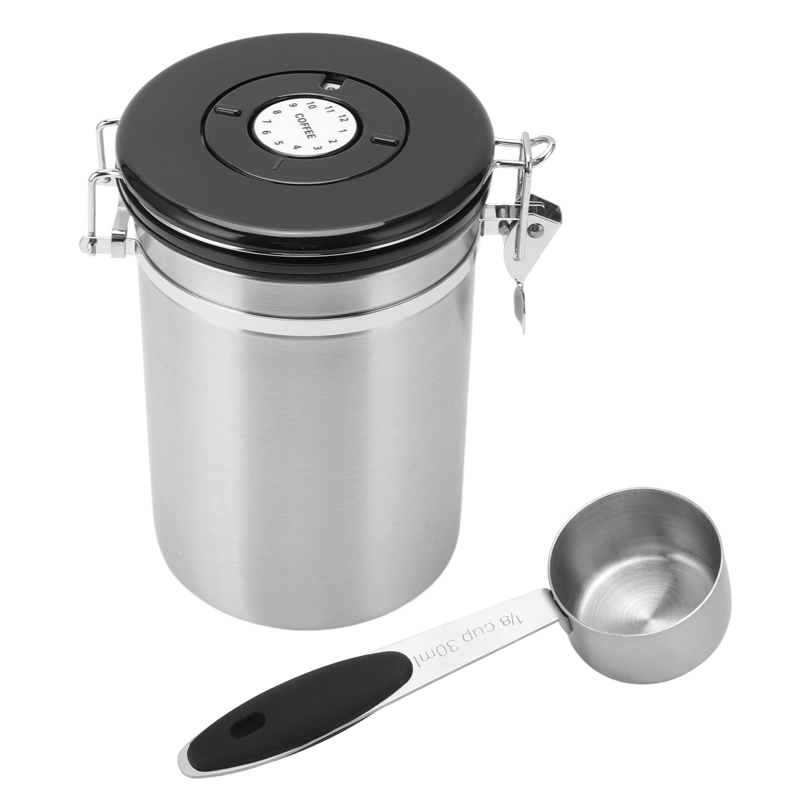 Luftdichter Edelstahl-kaffeebohnenbehälter Mit 30-ml-messlöffel Und Datumsanzeige. Fassungsvermögen: 1,8 L. Farbe: [wird Noch Bekannt Gegeben].