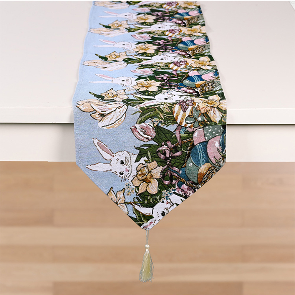 Tischdekoration Für Dinnerpartys: Osterhasen-tischläufer Für Küche Und Weinschränke, Gestrickte Hasen-tischläufer