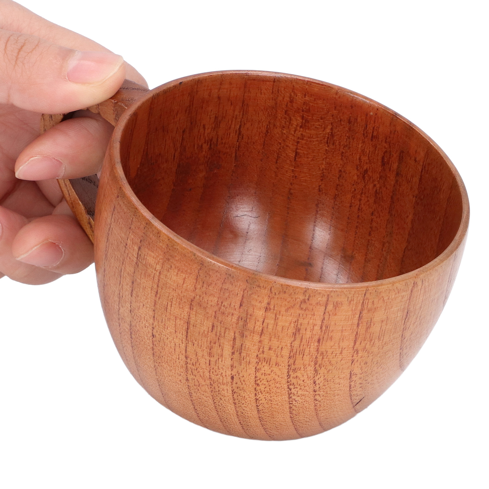 200 Ml Großer, Bauchiger Holzbecher, Schlichter Tee-, Wein- Oder Kaffeebecher, Klassischer Holzbecher Mit Henkel Für Küche Und Arbeitszimmer