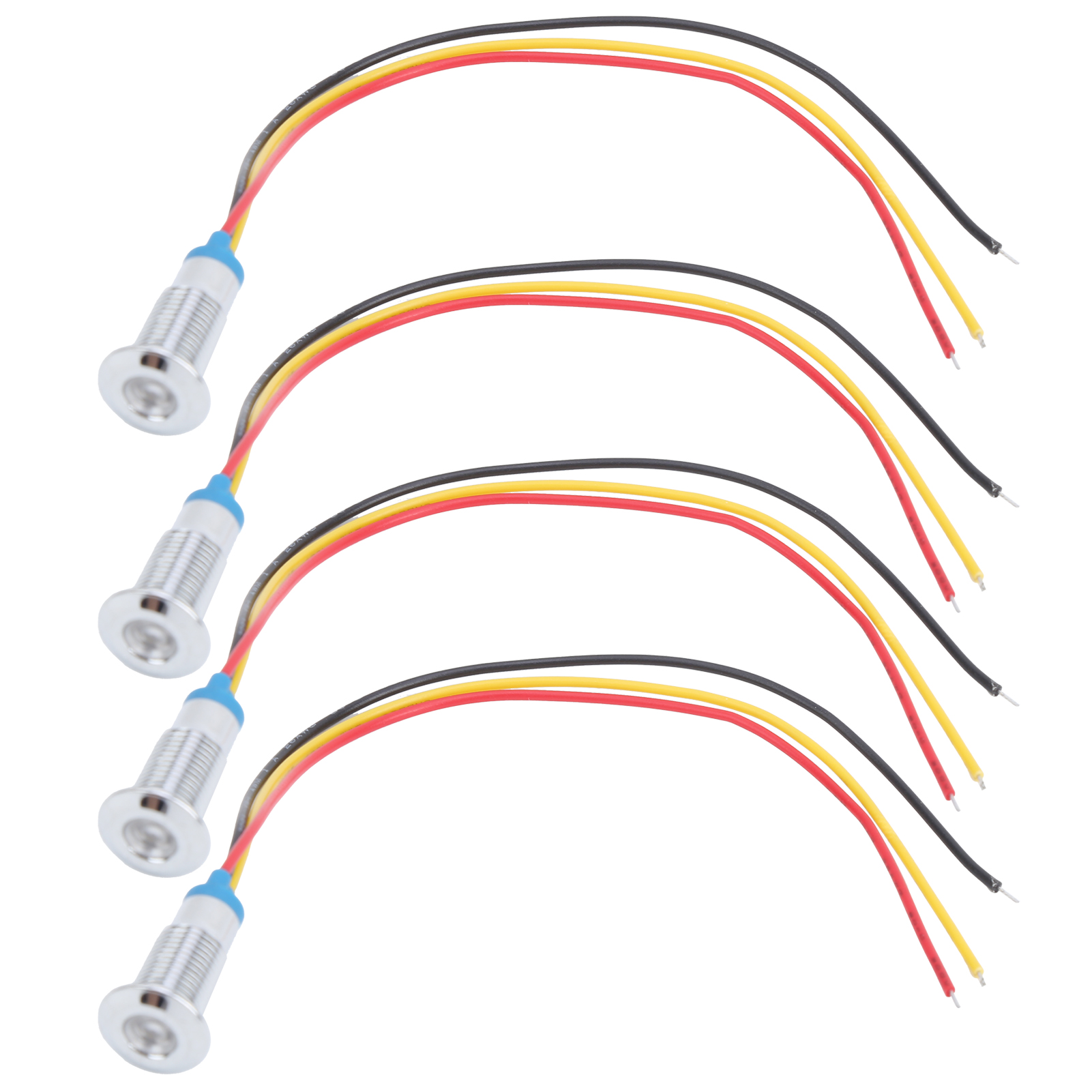 4 Sets Vorverdrahtete Runde Leds Wasserdicht 2-farben-signalleuchte Gemeinsame Anode 8mm 36v (rot Und Gelb)