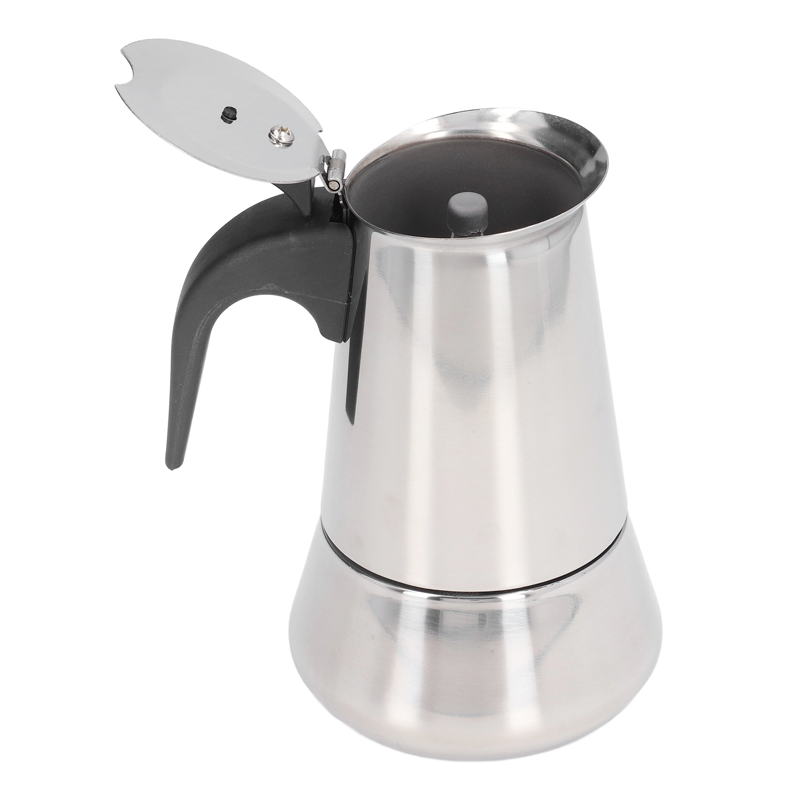 Espressokanne Für Den Herd, Filterkaffeemaschine, Großes Fassungsvermögen, Edelstahl, Moka-kanne Für Zuhause, 4 Tassen (400 Ml)