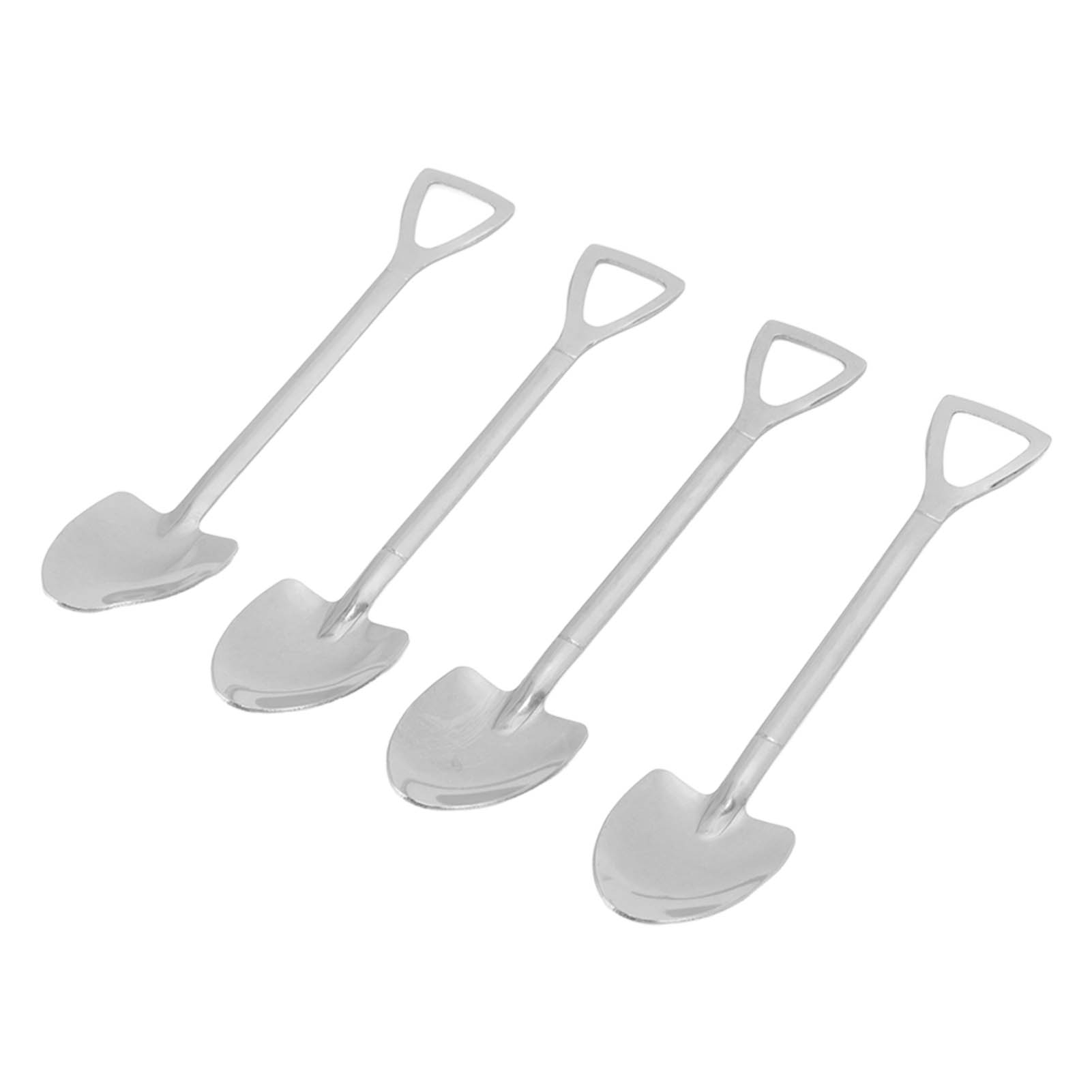 Niedlicher Löffel/schöpflöffel Aus Edelstahl, Innovatives, Lebensmittelechtes Material, Wiederverwendbar, Zuckerlöffel, Dessertlöffel, Kuchenlöffel Für Zuhause Und Café, 4-zinkiger Löffel