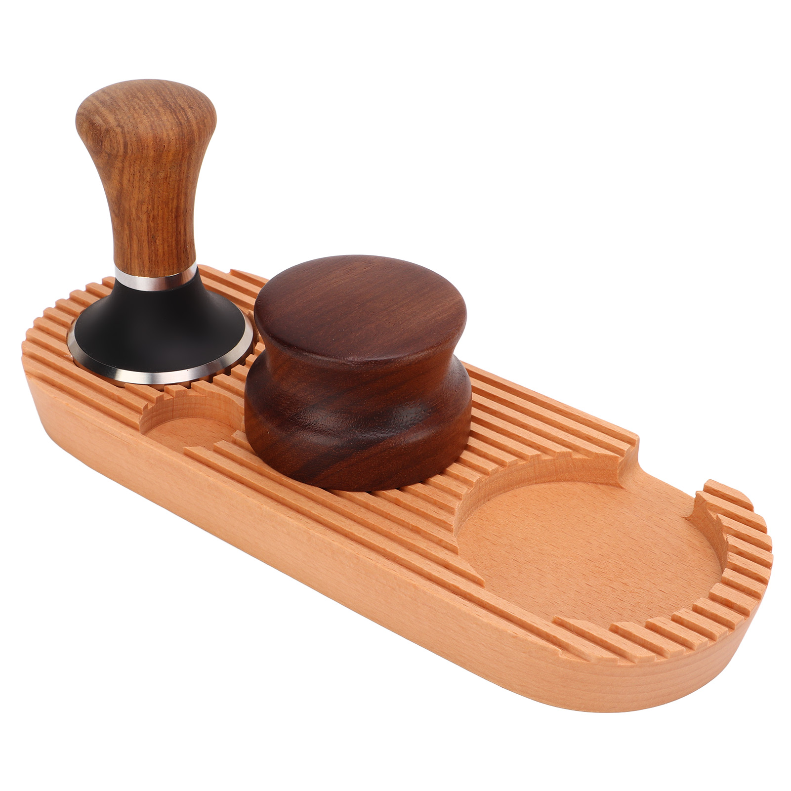 Kaffeetamper-set Mit Holzgriff, Rutschfester Oberfläche, L-förmiger Sockel (58 Mm/2,3 Zoll) Für Die Küche