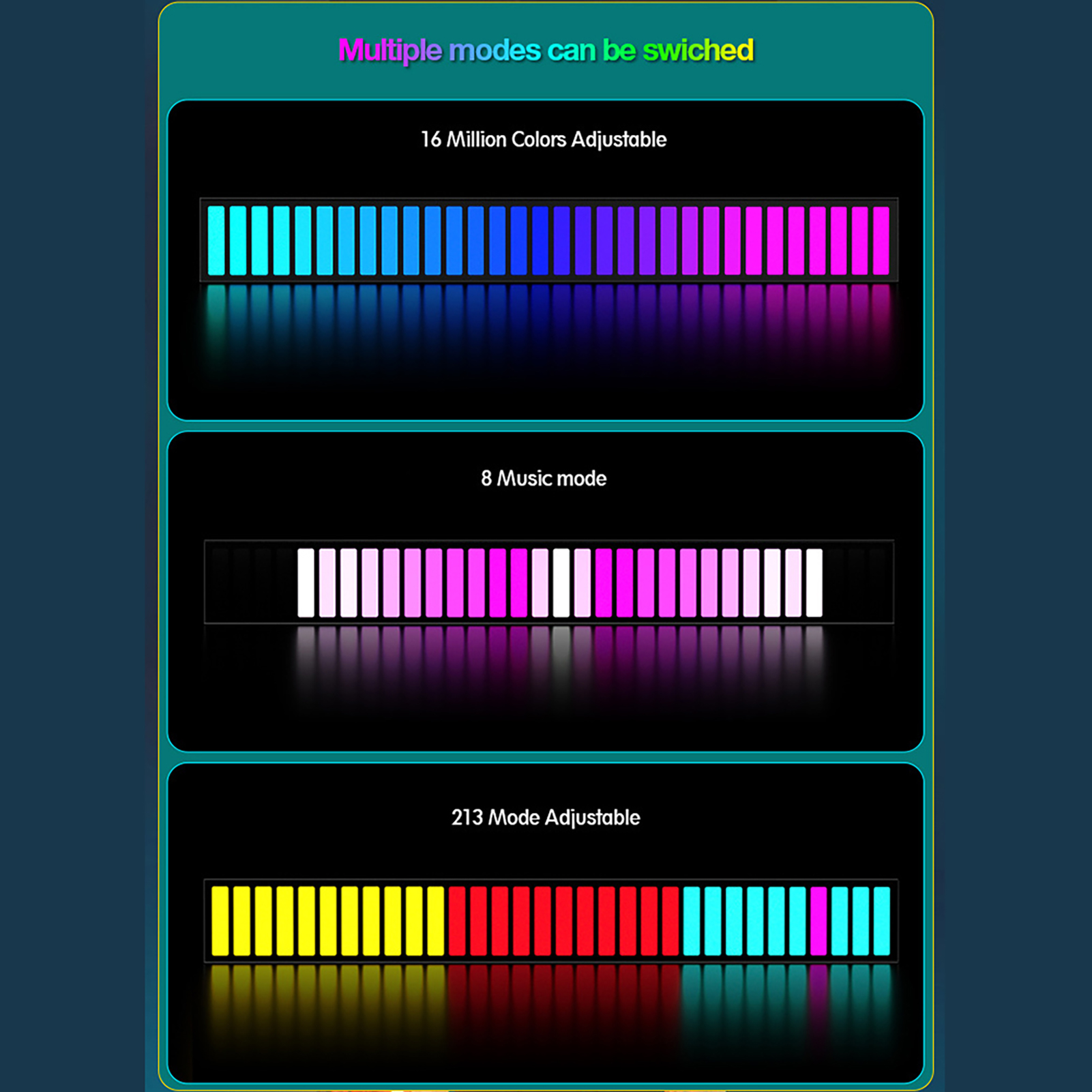 Soundreaktive Rgb-led-lichtleiste Mit App-steuerung Für Auto, Gaming-pc, Tv-raum