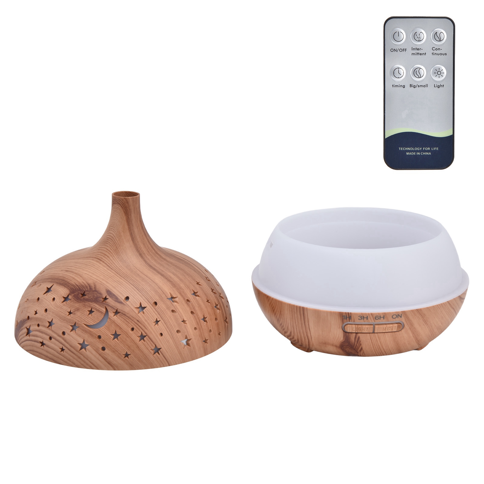 Tisch-luftbefeuchter 400 Ml Mit Led-nachtlicht (35 Db), Leise, Automatische Abschaltung, Fernbedienung, Aromatherapie-diffusor Für Schlafzimmer Und Büro (eu-stecker)