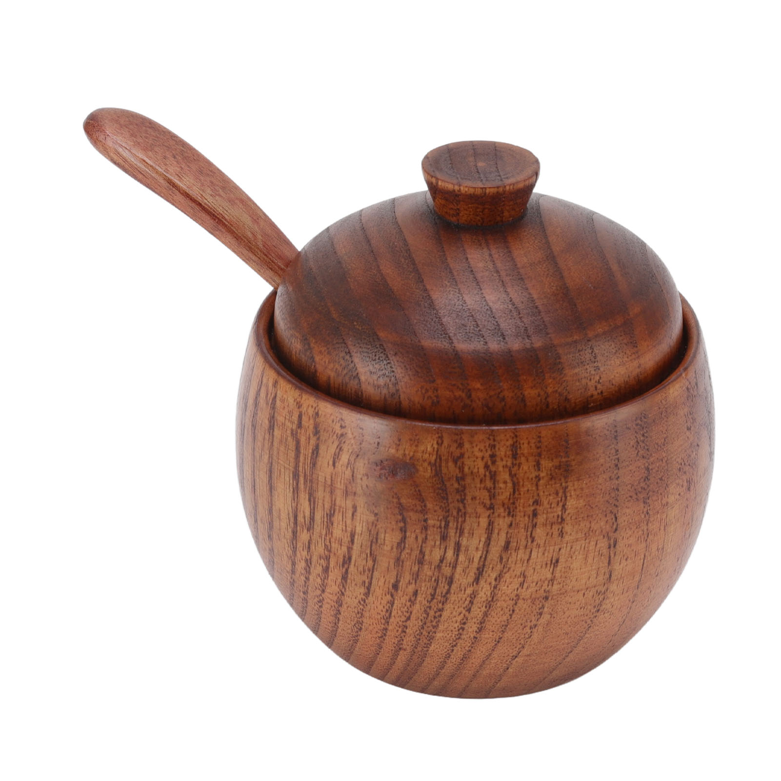 Gewürzglas Aus Holz, Zuckerdose, Salzstreuer, Gewürzbehälter Mit Löffeldeckel, Küchenutensil