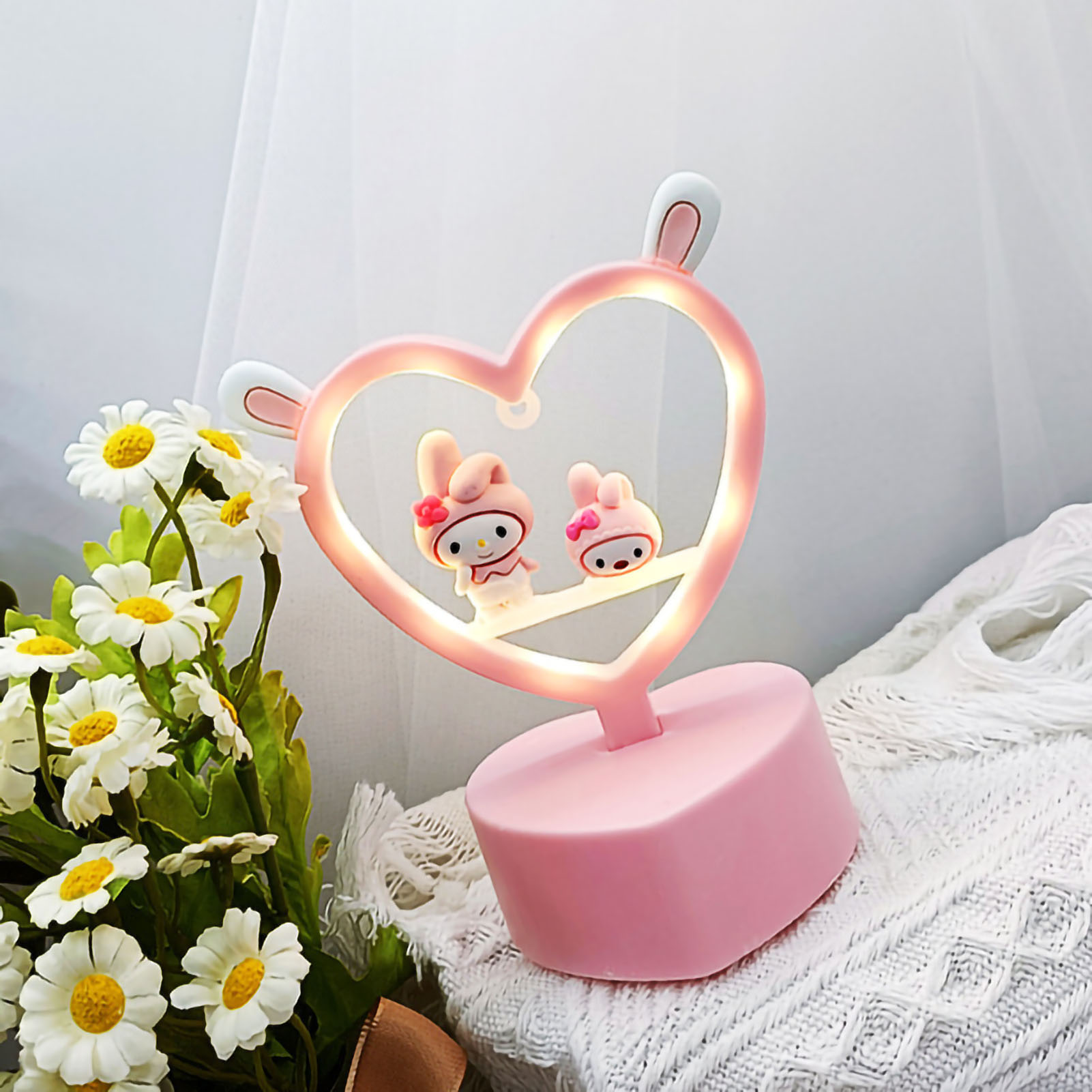 Niedliches Nachttischlicht In Hasenohrenform, Augenschutz, Dekorative Nachttischlampe Für Kinderzimmer, Babyzimmer Oder Studentenwohnheim (typ 2)