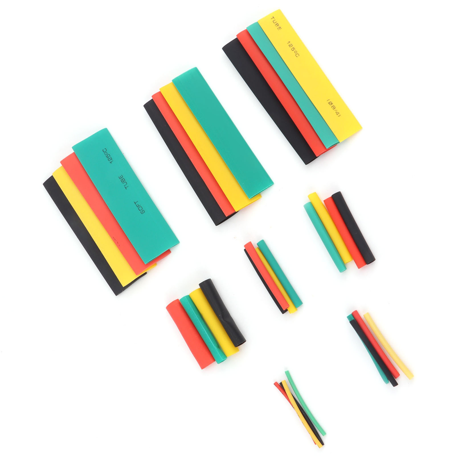 328-teiliges Schrumpfschlauch-set, 4-farbig (gelb, Schwarz, Rot, Grün) Für Elektronische Bauteile