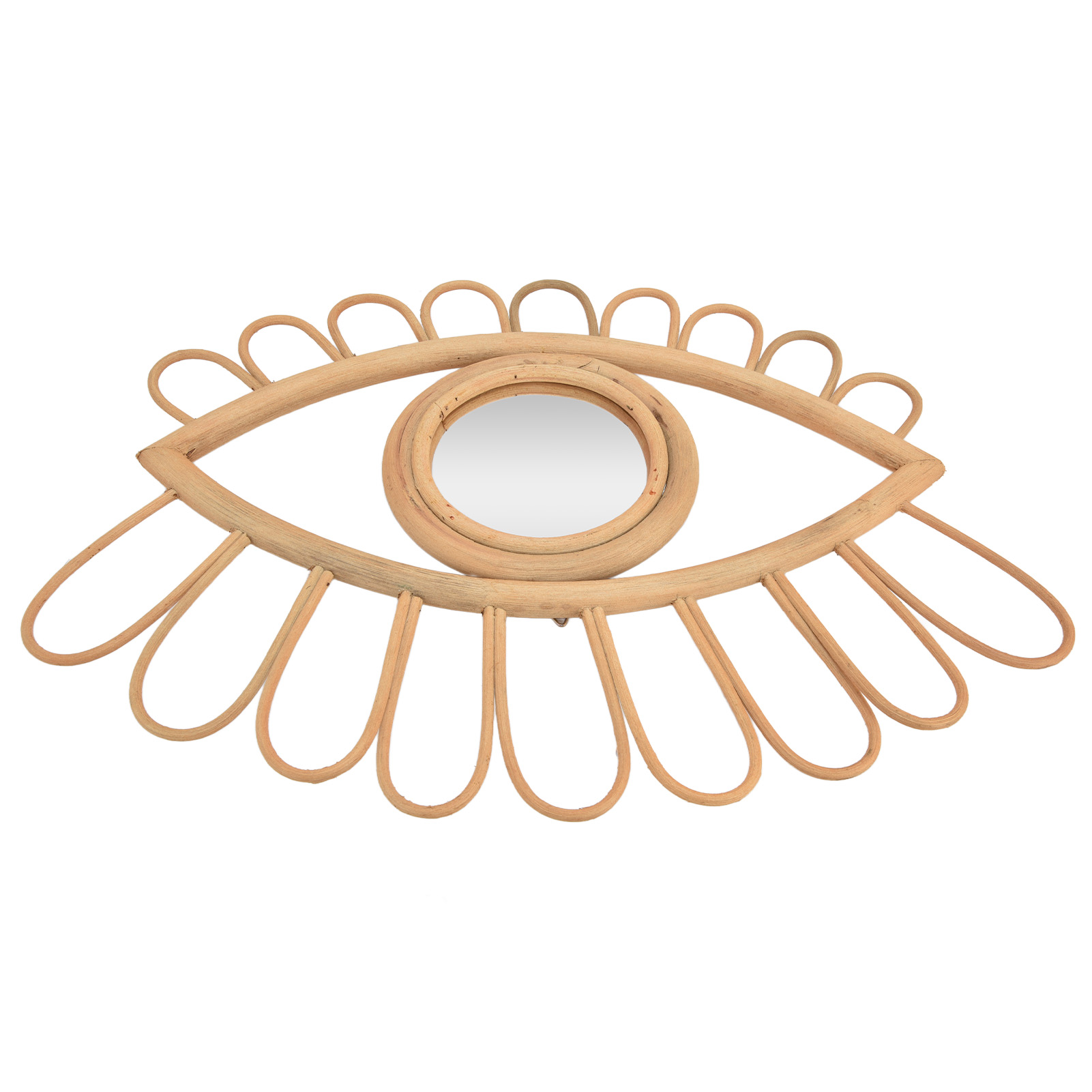 Rattan-augen-wandspiegel, Handgewebt, Innovative Kunst, Ankleide-, Schmink-, Badezimmer-hängedekoration