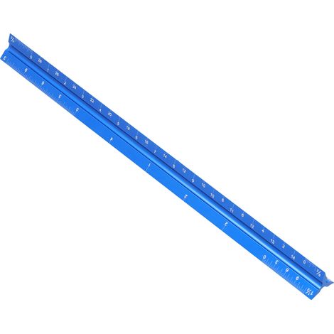 Architektonischer Maßstab, Imperiale Maße, Lasergeätzte Aluminiumlegierung, 12 Zoll (30,5 Cm)
