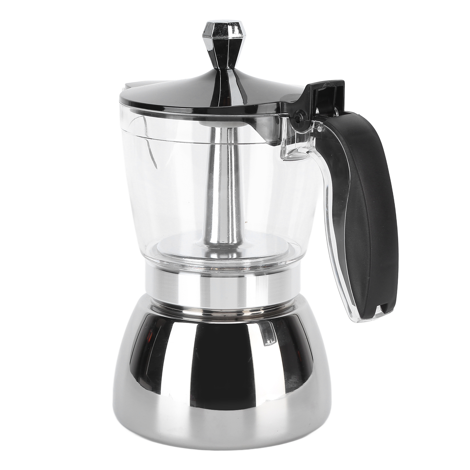 6-tassen-kaffeekanne Aus Edelstahl, Achteckig, Italienisches Design, Mokkakanne Für Den Haushalt