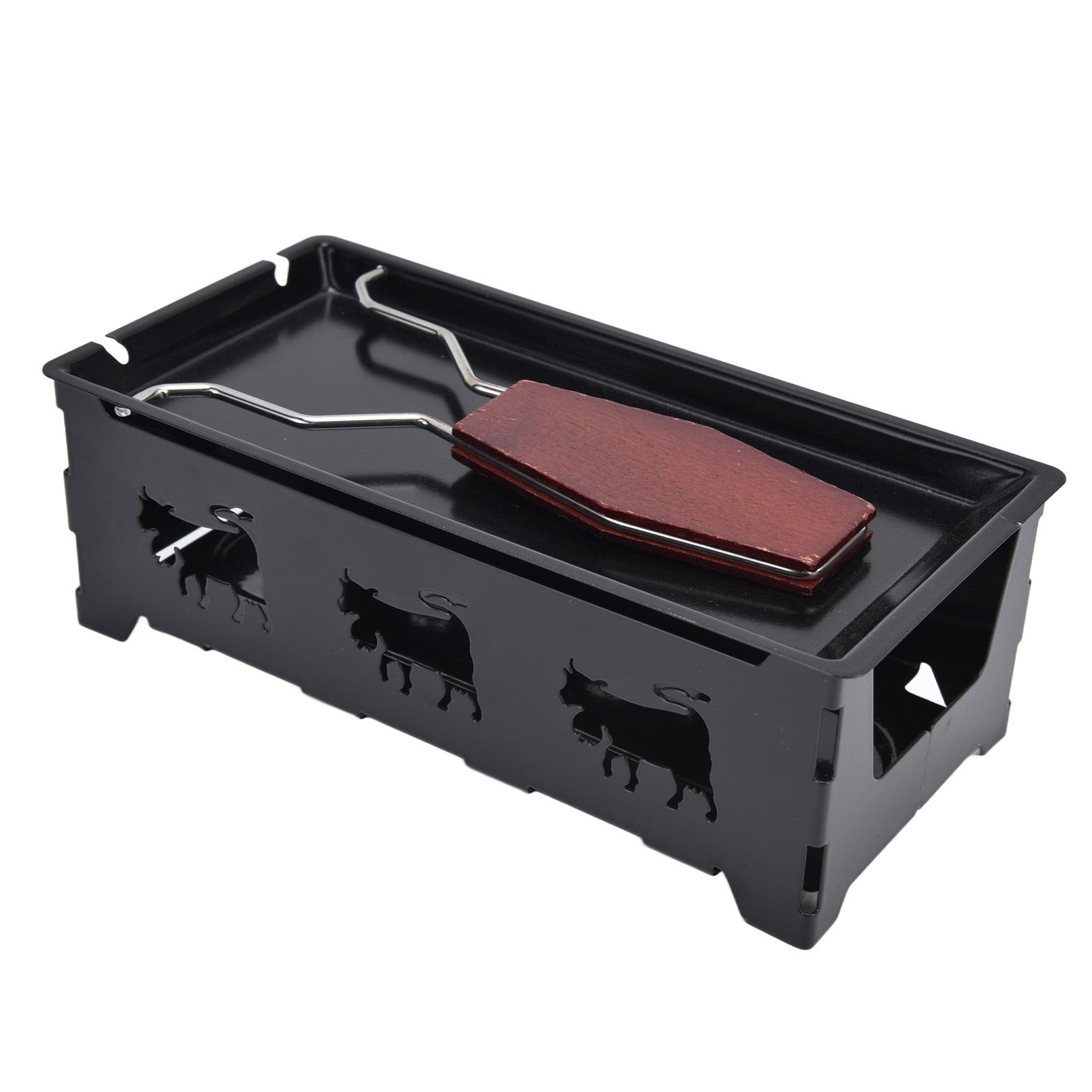 Mini-raclettegrill Mit Schwarzem Griff, Rechteckige Backform, Käsebackwerkzeug
