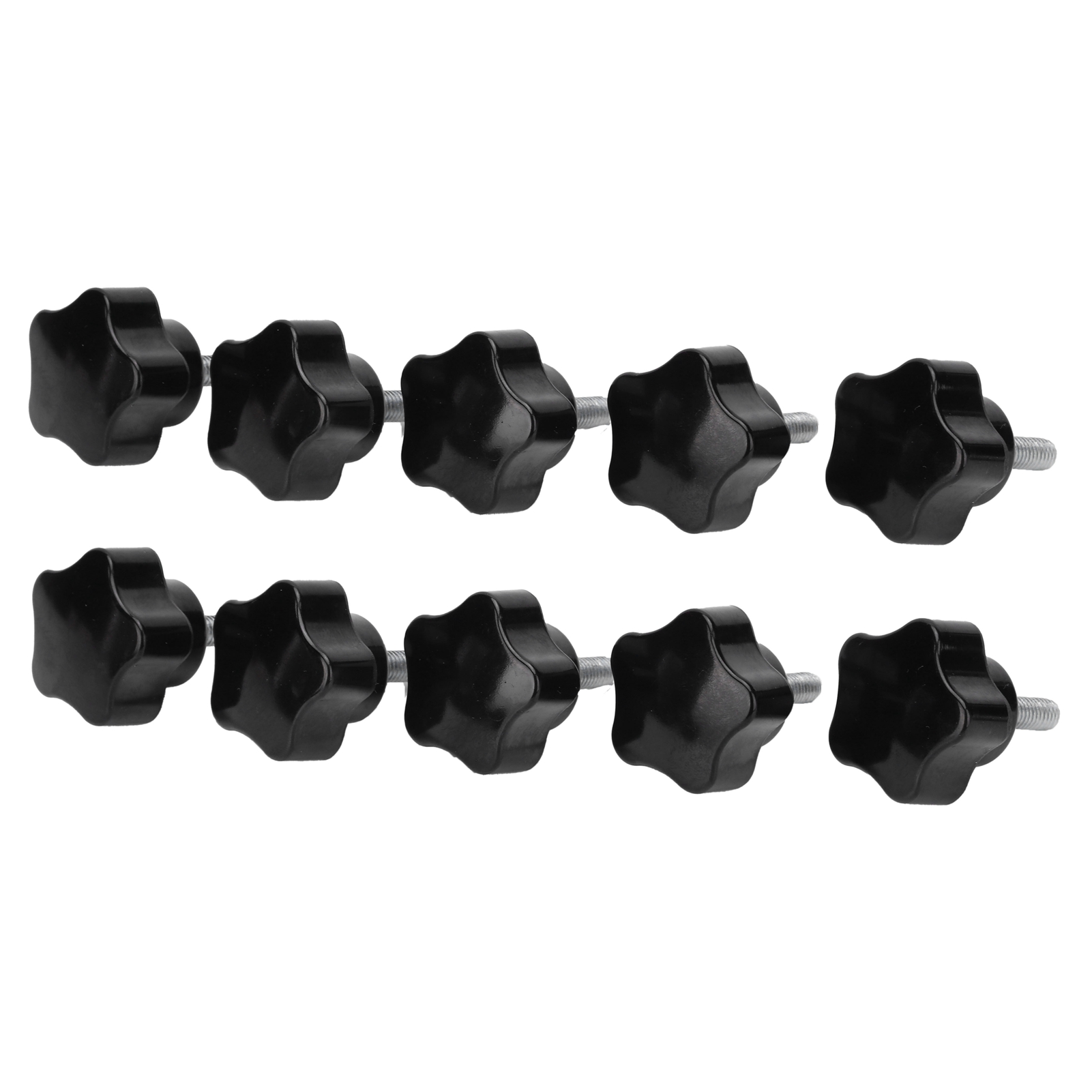 10 Stück Drehbank-handgriff Mit Drehknopfmutter, Fünfstern-verriegelungsgriff, Pflaumenform, M6x32x20
