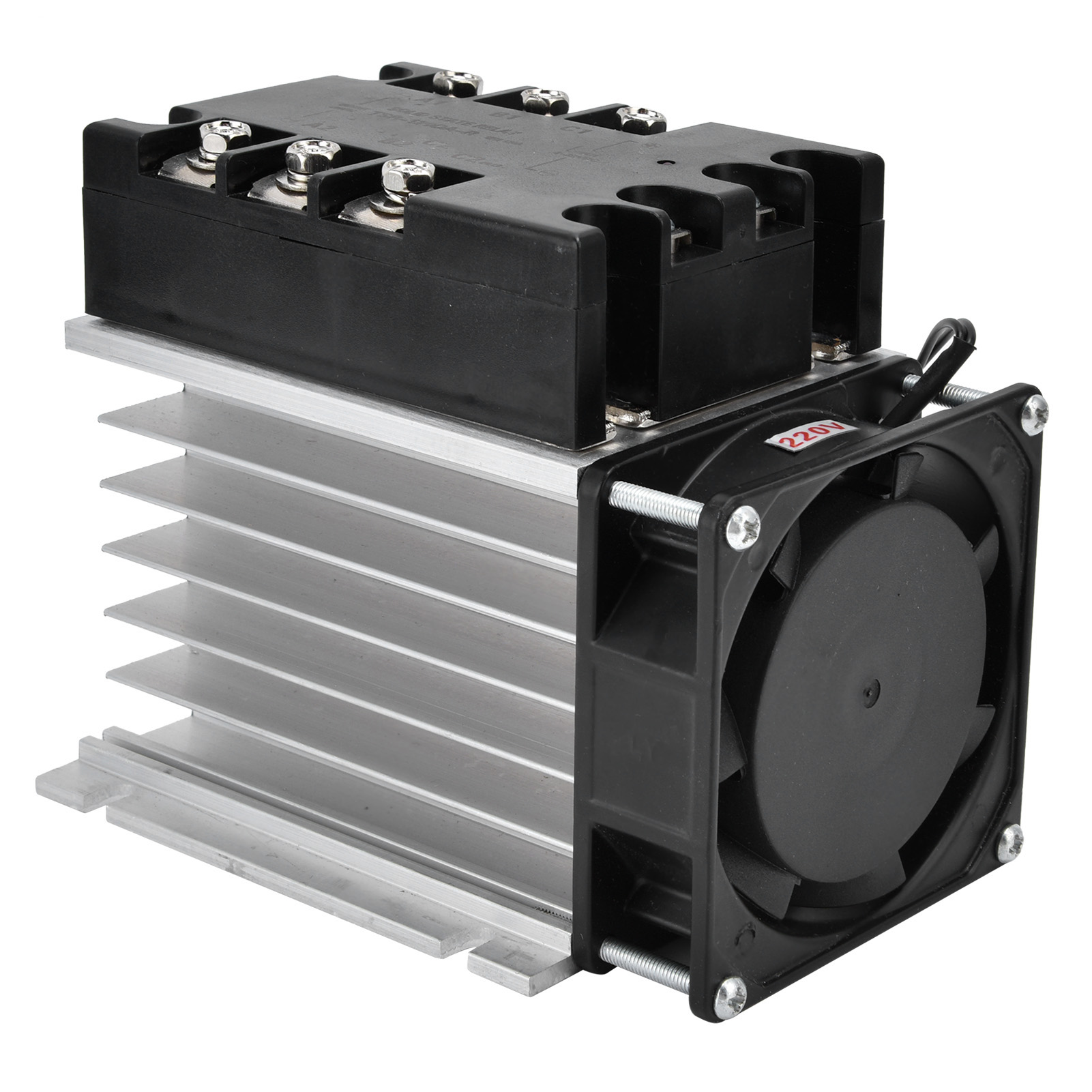 Dreiphasiges Halbleiterrelais Mit Erweiterter Gesteuerter Modullast Für Industrielle Automatisierungsprozesse Tsr-120da-r Mit Kühlkörper