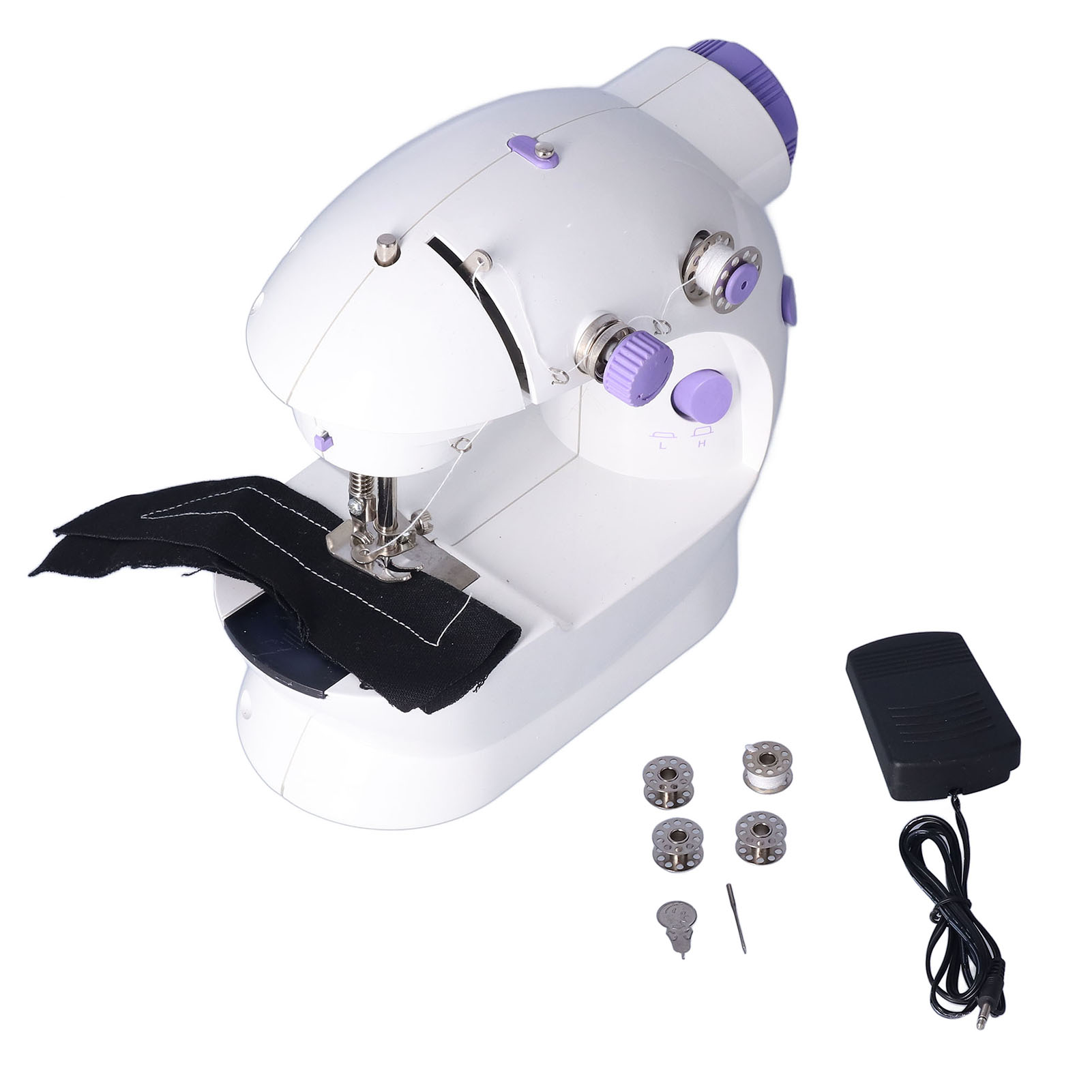 Tragbare Mini-nähmaschine Mit Fußpedal, Geradschnittfunktion Und Beleuchtung Für Schneiderei, Haushalt Und Reisen, Eu-stecker 100–240 V