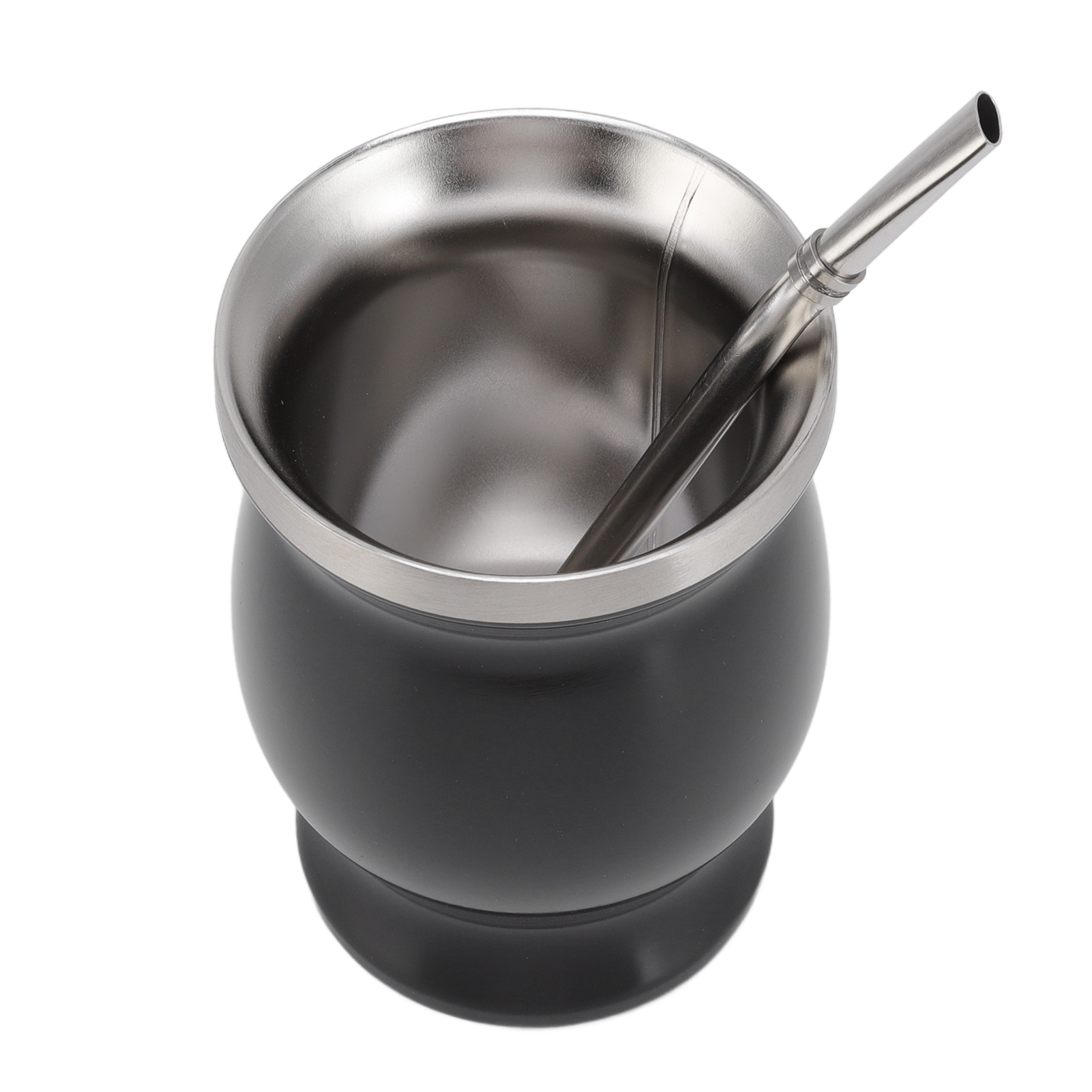 Natürliches Kalebassen-teeset Mit 230 Ml Fassungsvermögen, Traditioneller Schwarzer Doppelwandiger Wasserbecher, Ideal Für Tee Und Kaffee.