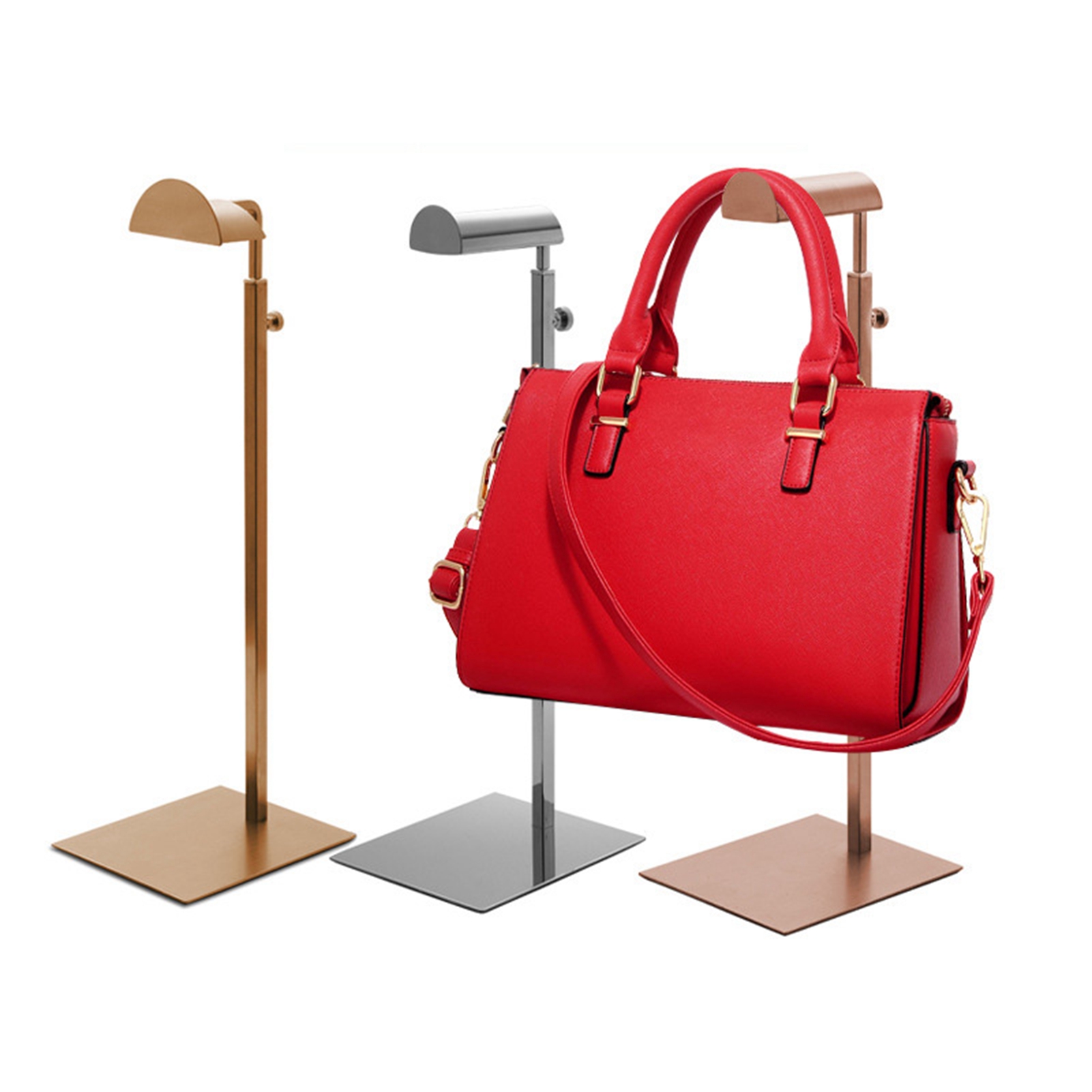 Handtaschenständer Aus Edelstahl, Höhenverstellbar, Einzelhaken, Metallhalterung Typ 1