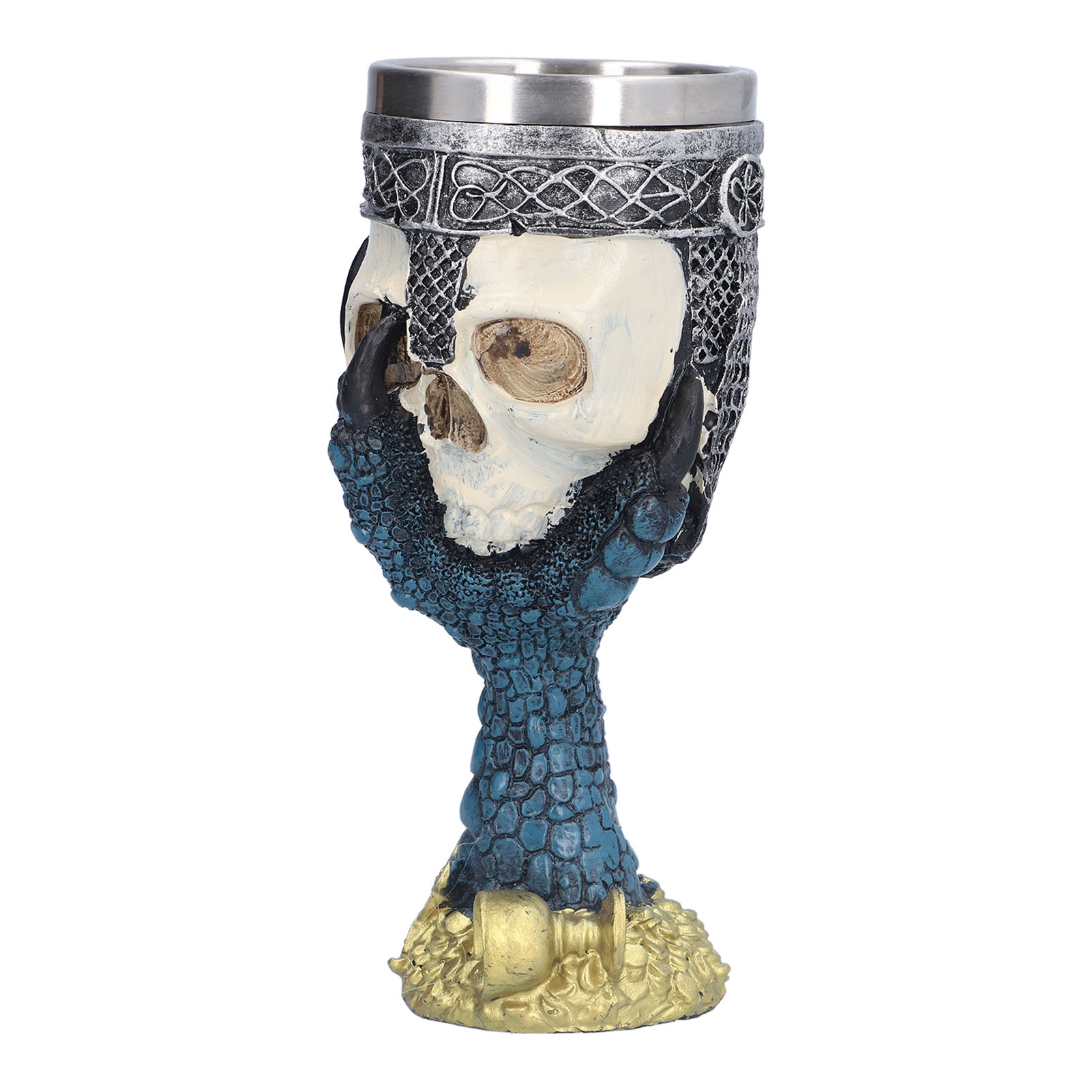 Weinglas Mit Totenkopf-motiv Und Edelstahl-innenseite, Personalisierbarer Totenkopfbecher Für Zuhause