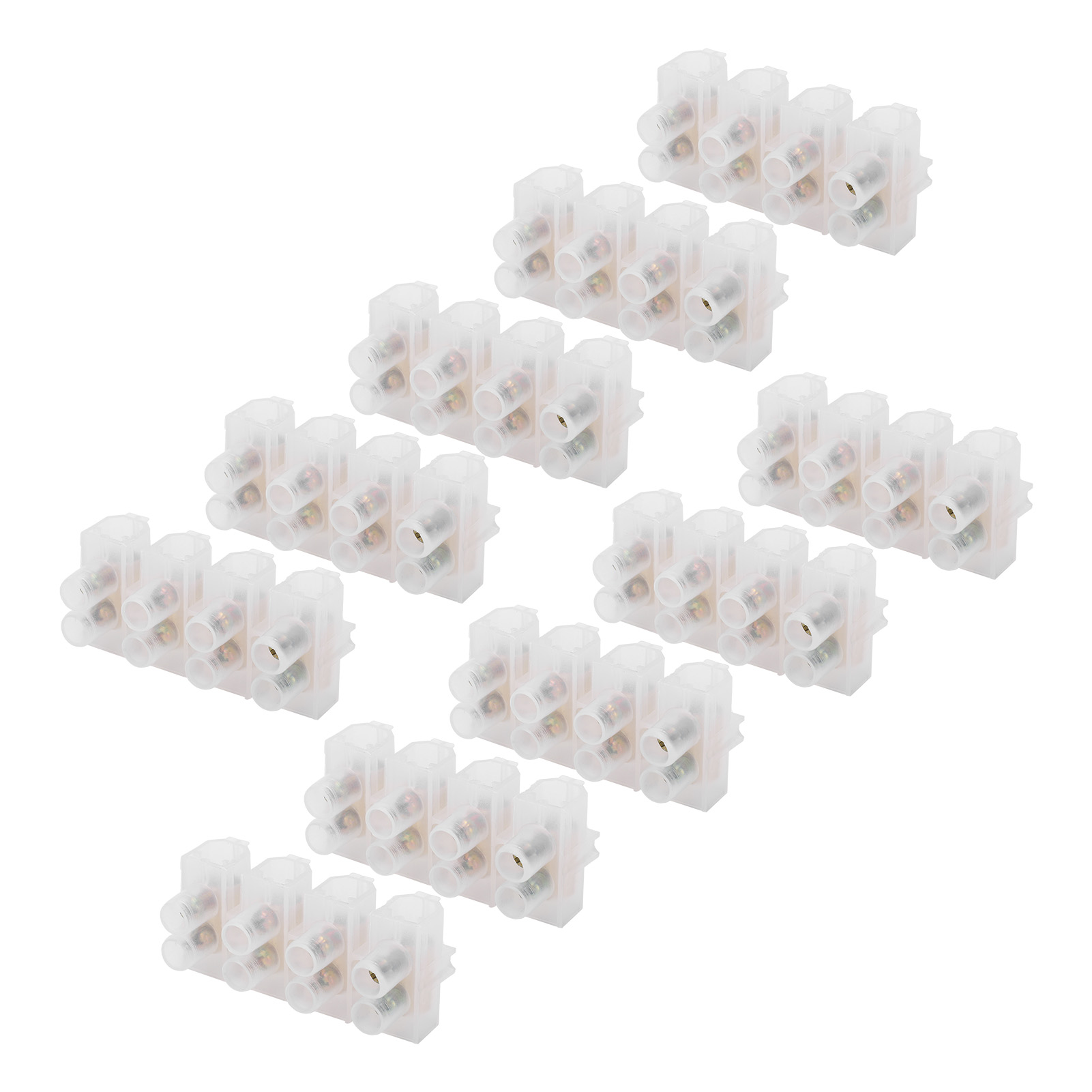 50 Stück Klemmenleisten-set, Durchgangstyp, Flammhemmende Drahtverbinder, 60 A, Industriebedarf, 4 Eingänge, 4 Ausgänge