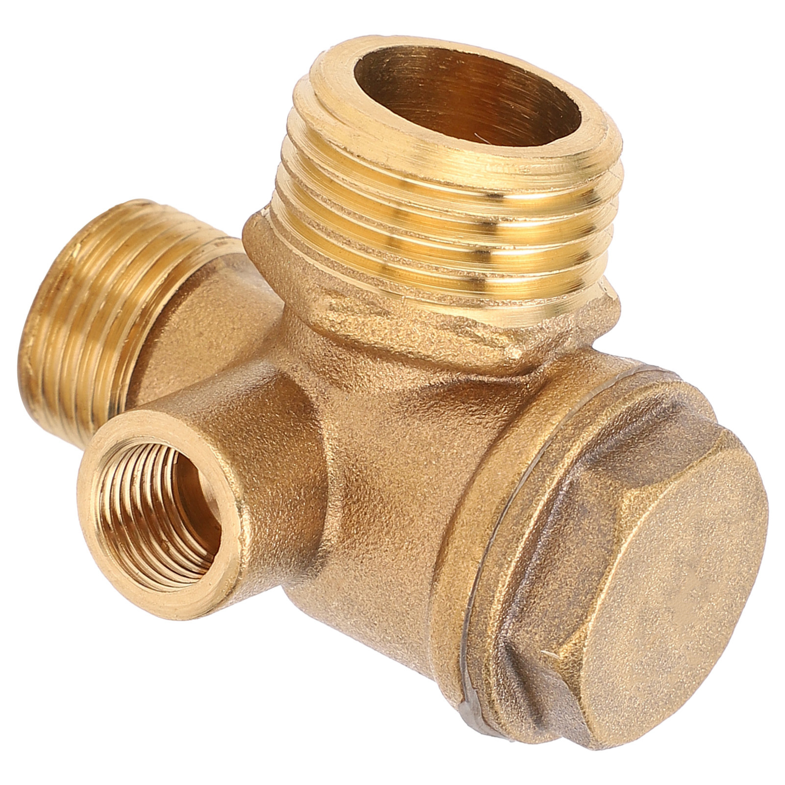 Rückschlagventil Für Luftkompressoren, Außengewinde, 3 Anschlüsse, Rückschlagventil, Zubehör, 1/2 X 3/8 X 10, Messing