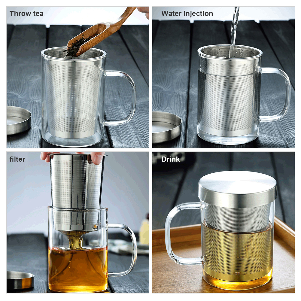 450-ml-teetasse Aus Borosilikatglas Mit Integriertem Sieb Und Deckel