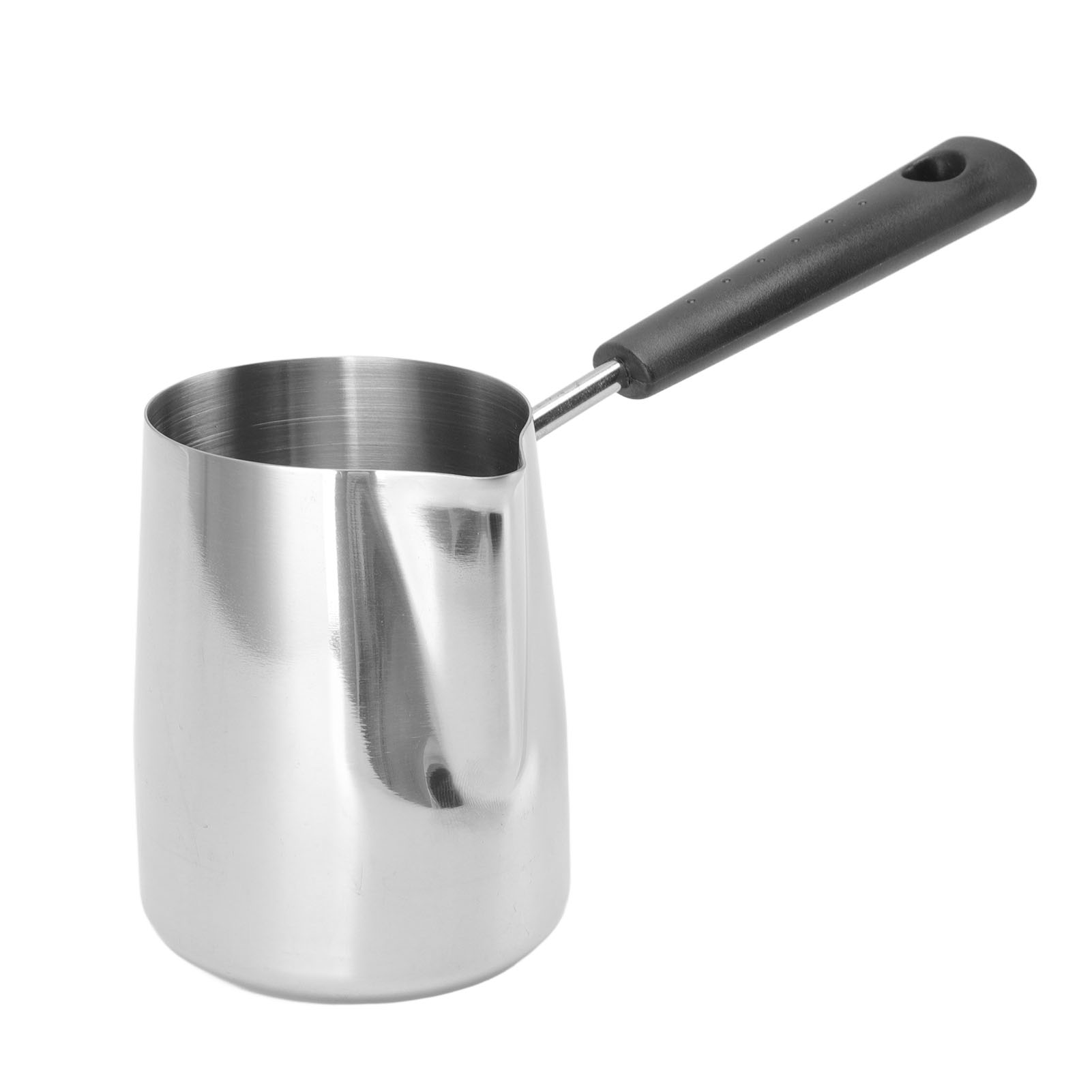 Langstielige, Ringförmige Kaffeekanne Aus Rostfreiem Edelstahl 304 Mit Integriertem Milchaufschäumer Für Den Heim- Und Cafégebrauch, 350 Ml