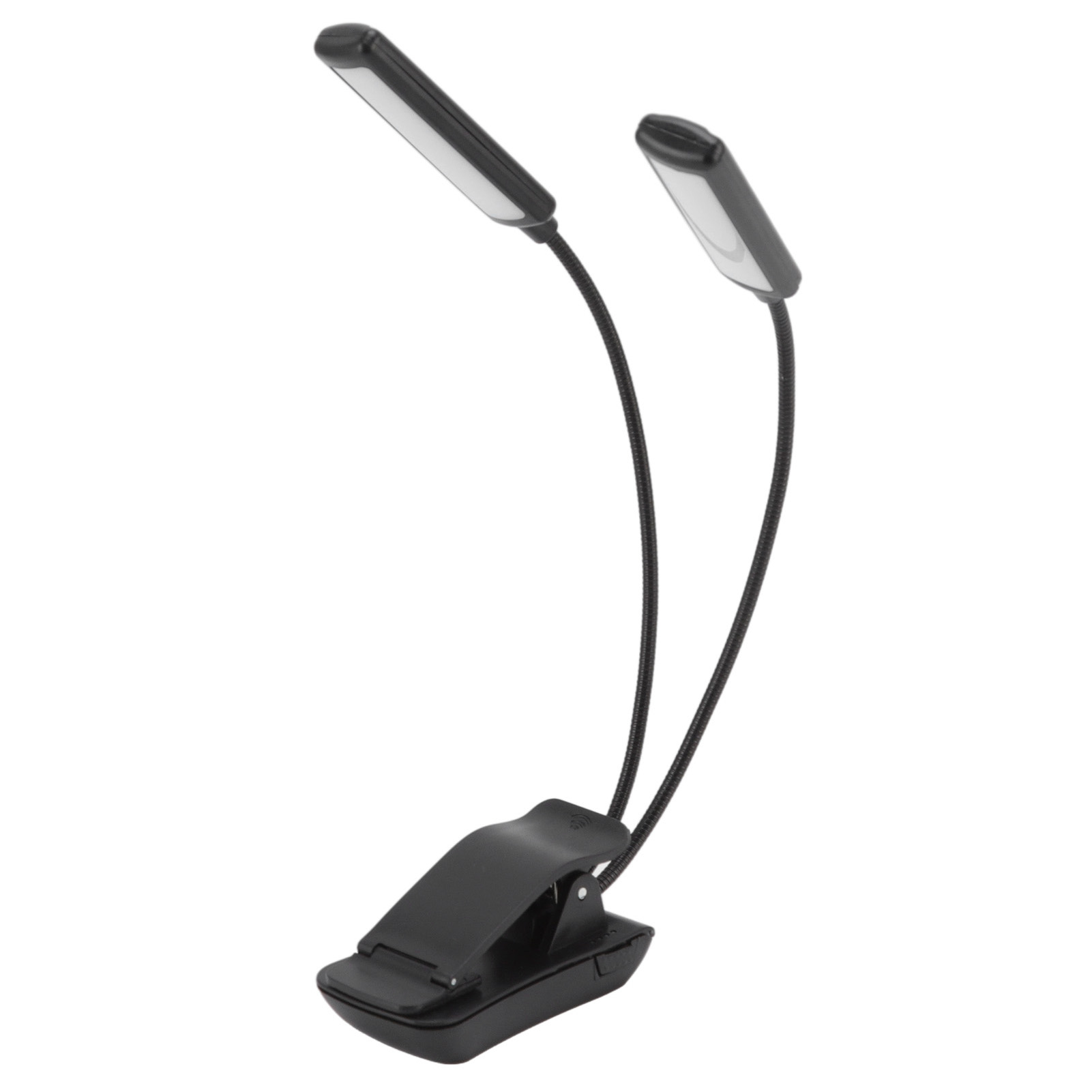 Wiederaufladbare Led-leselampe Mit Usb-anschluss, Augenschutz, 360°-schwanenhals Und Klemme, Doppelte Leselampe Zum Lernen Und Campen