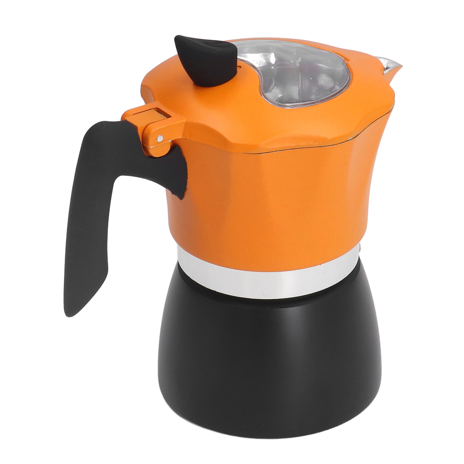 Klassische Italienische Kaffeemaschine Im Moka-stil Mit 150 Ml Fassungsvermögen Aus Zweifarbigem Aluminium, Ideal Für Reisen, Zuhause Und Büro.
