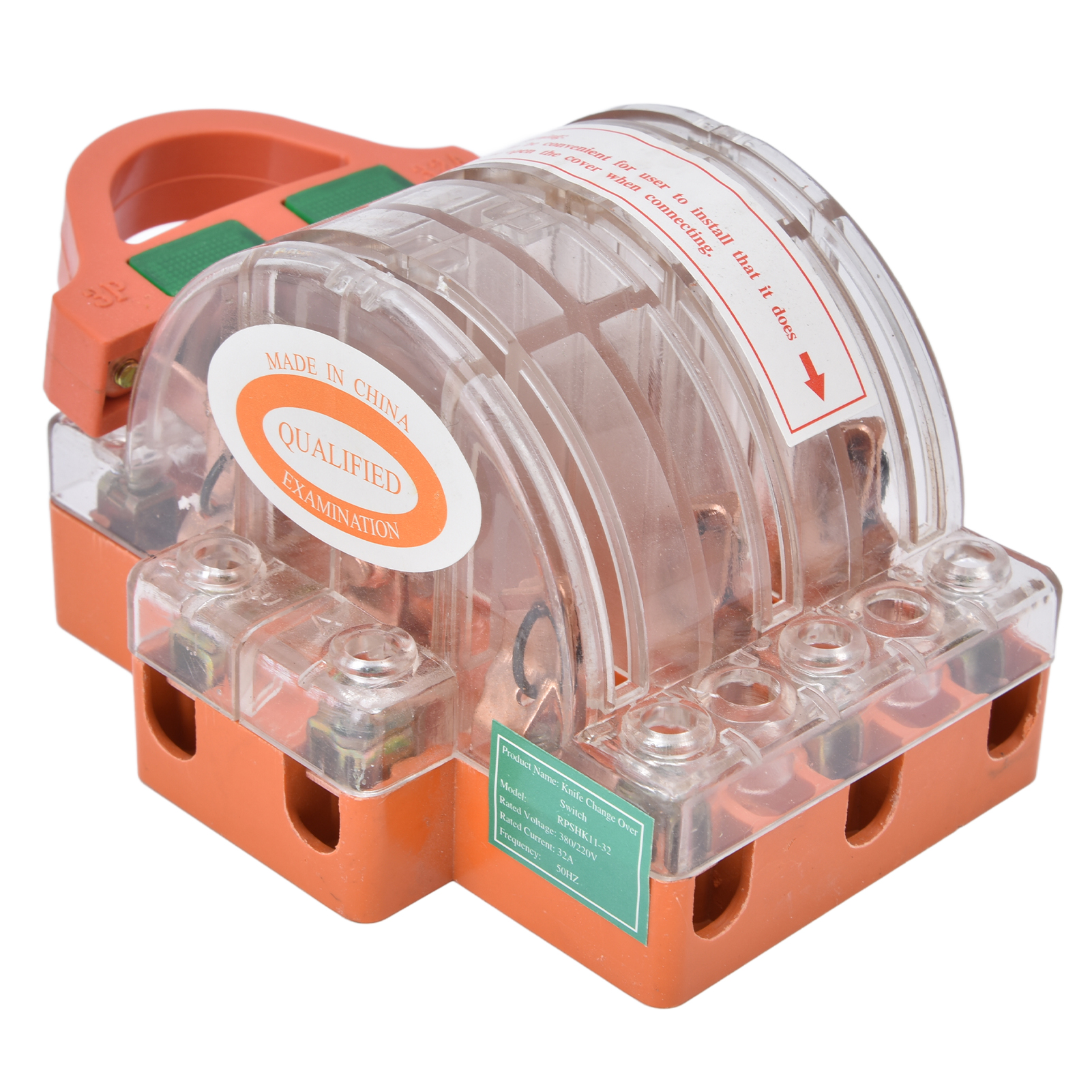 Ac 380v 32a 3-poliger Messerschalter Mit Led-anzeige, Kupfergehäuse, Transparent, Doppelumschalter