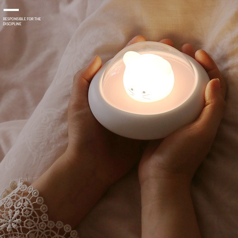 Kleines Nachtlicht Fürs Kinderzimmer Mit Usb-ladefunktion, 3 Dimmstufen, Augenschutz, Timer, Niedliches Cartoon-maus-motiv, Mini-nachttischlampe, Grün