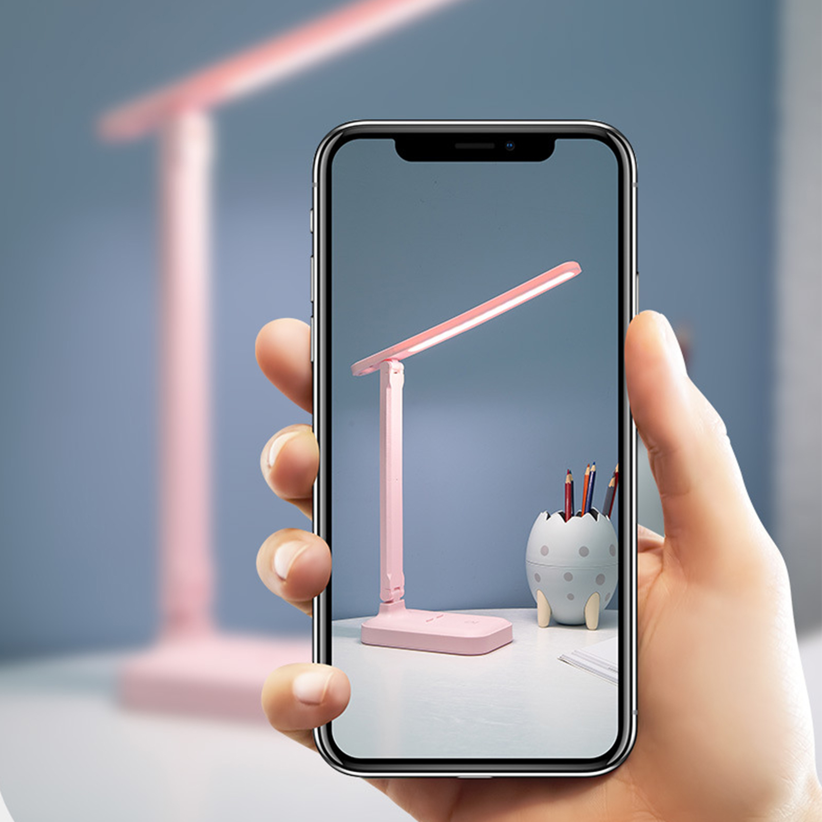 Led-klapptischlampe, Usb-ladefunktion, Augenschutz, Touch-steuerung, Geeignet Für Schlafzimmer, Büro, Arbeitszimmer, Sakura Pink (wiederaufladbar)