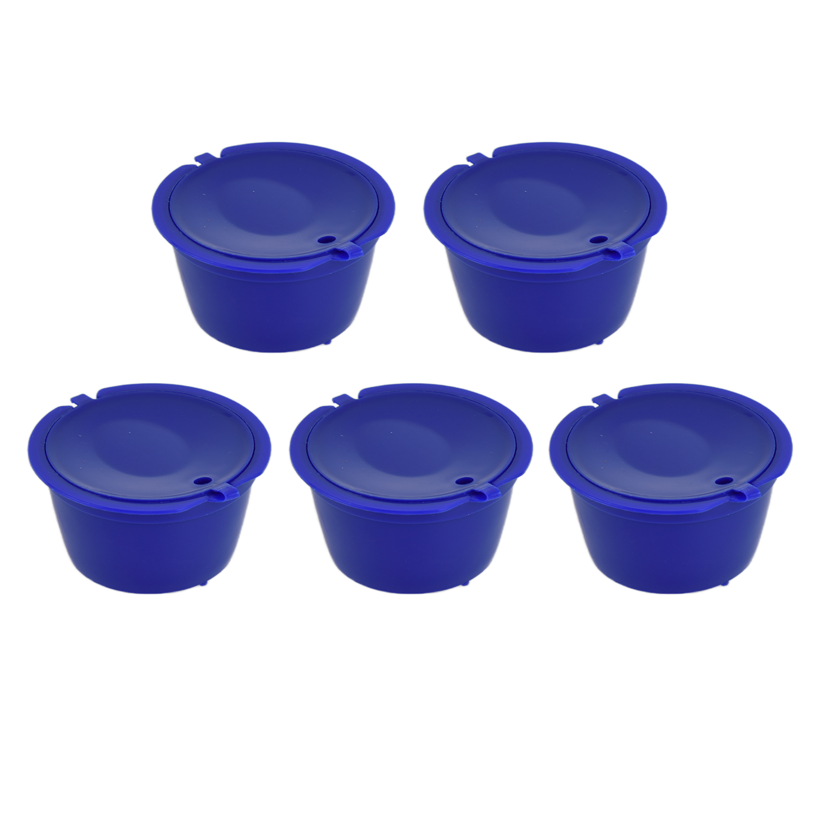 5 Stück 50 Ml Wiederverwendbare Kaffeekapseln Mit Löffel Für Dolce Gusto Kaffeemaschine, Königsblau