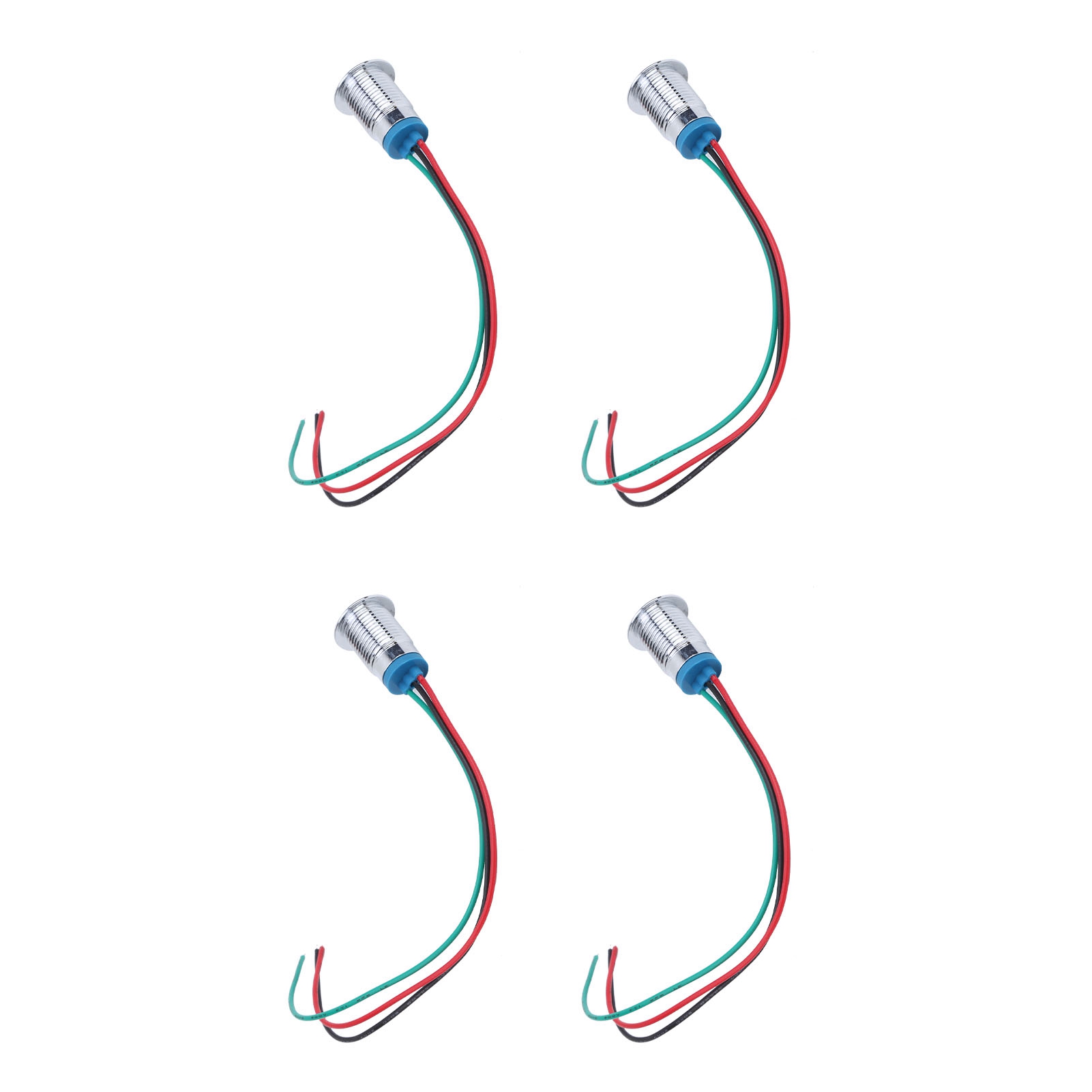 Sets Vorverdrahtete Runde Leds, Wasserdicht, 2-farbige Kontrollleuchten, Gemeinsame Kathode, 12 Mm, 3-6 V (rot Und Grün)