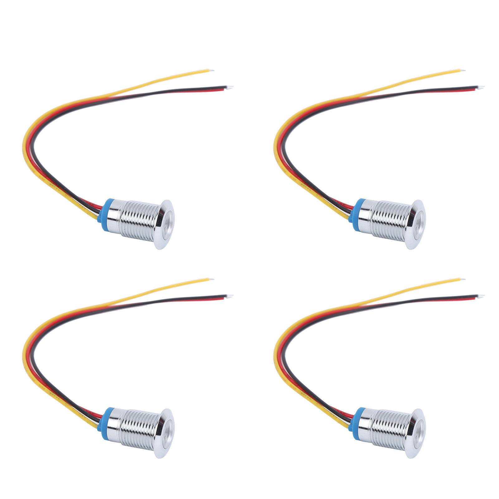 4 Sets Vorverdrahtete Runde Leds, Wasserdicht, 2-farbige Kontrollleuchten, Gemeinsame Kathode, 12 Mm, 3-6 V (rot Und Gelb)