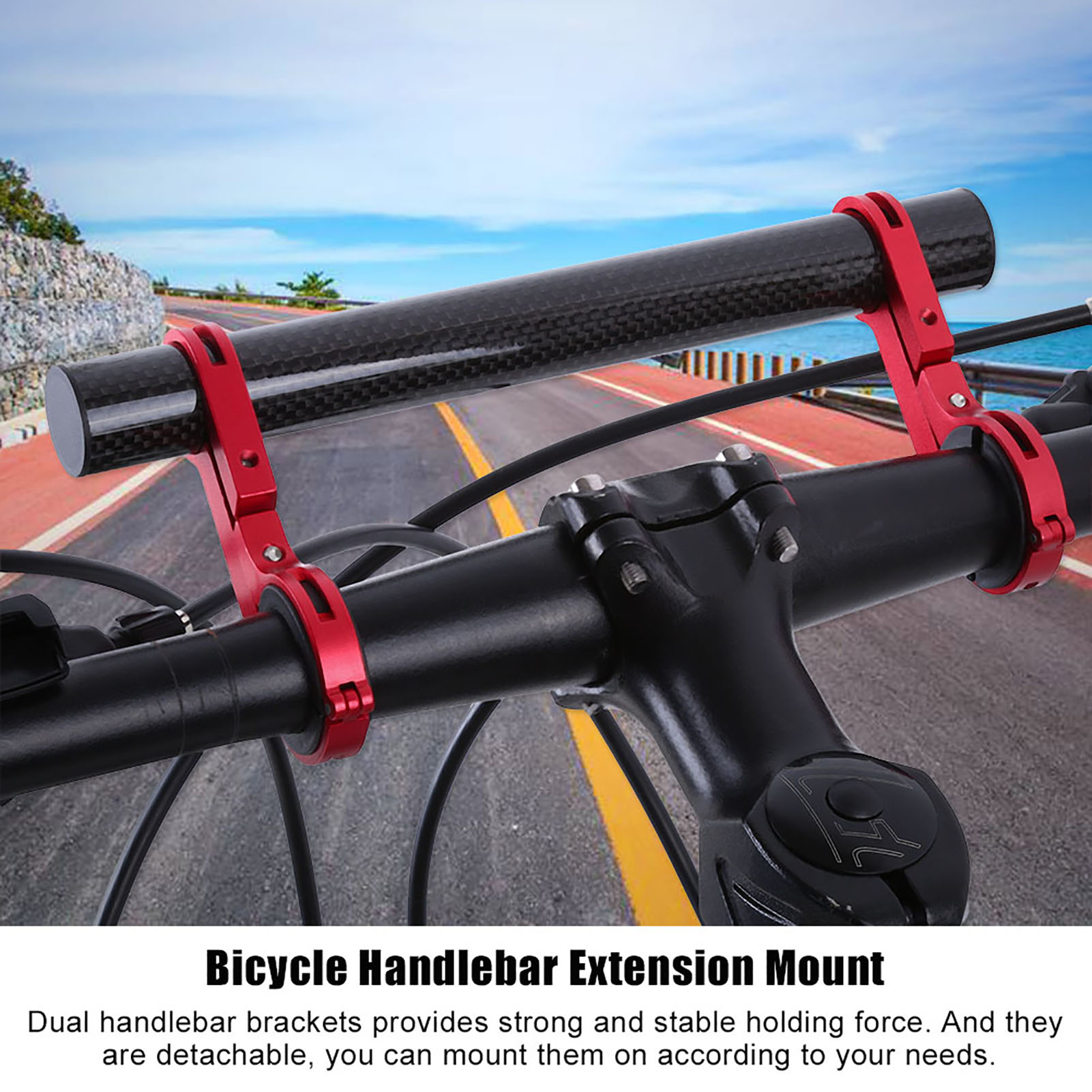Support De Guidon De Vélo Avec Rallonge Pour Lampe Torche Et Compteur De Vitesse (rouge)