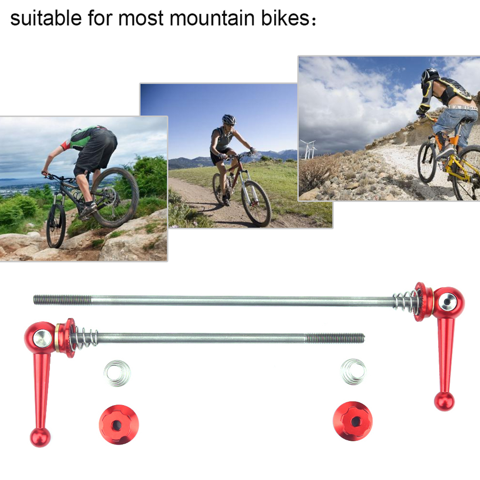 Lot De 2 Axes De Roue À Dégagement Rapide Ultralégers En Alliage De Titane, Pièces De Rechange Pour Vélo (rouge)
