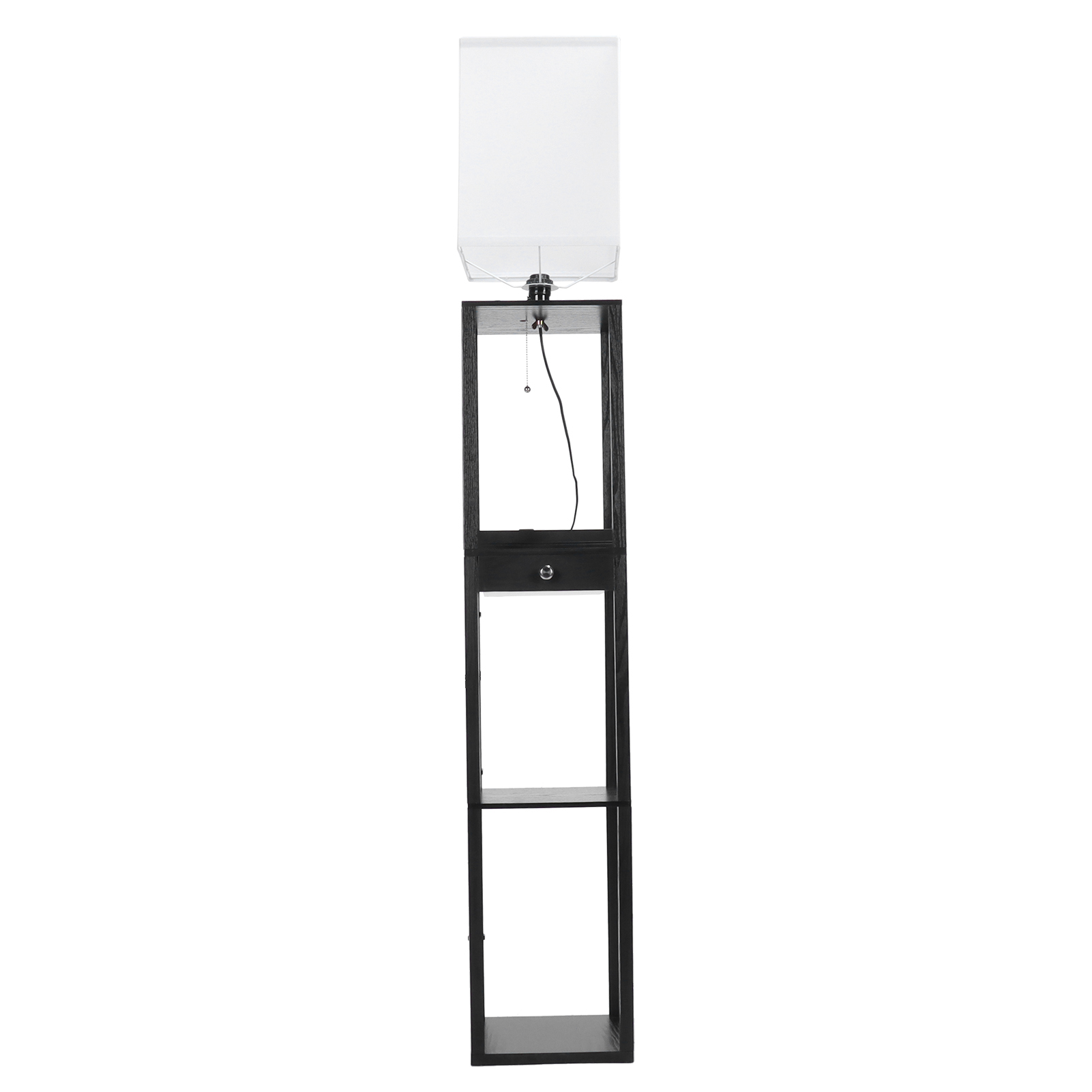 Quadratische Stehlampe Mit 3-stufigem Ablagefach, Schublade, Freistehende Leuchte Für Das Wohnzimmer, 110–240 V, Eu-stecker
