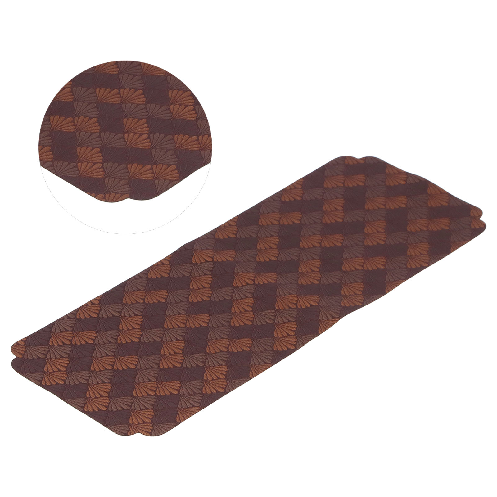 Set Aus 6 Bestickten, Gestrickten Chinesischen Untersetzern, Kaffeefarbene Fächerblätter, Für Zuhause, Teestube, Teeservice.