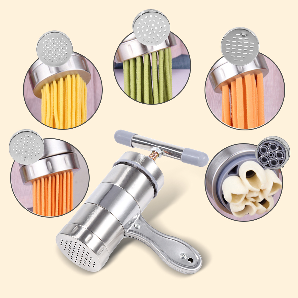 Manuelle Nudelmaschine Aus Edelstahl, Tragbare Nudelpresse, Multifunktionaler Entsafter (1 Stück), Nudelpresse Für Selbstgemachte Pasta, Robustes Küchengerät.