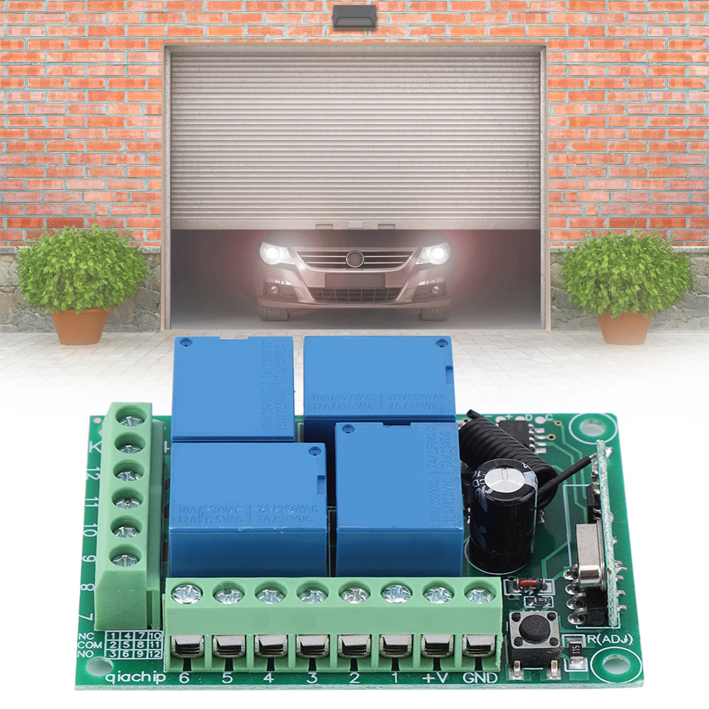 12v 433mhz 4-kanal Funkrelais-fernbedienungsschalter-set Für Garagentore, Funkempfängermodul