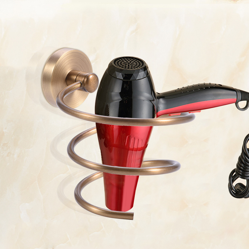 Retro-wandhalterung Für Haartrockner Aus Massivem Messing, Badezimmerregal, Wandhalterung Für Organizer