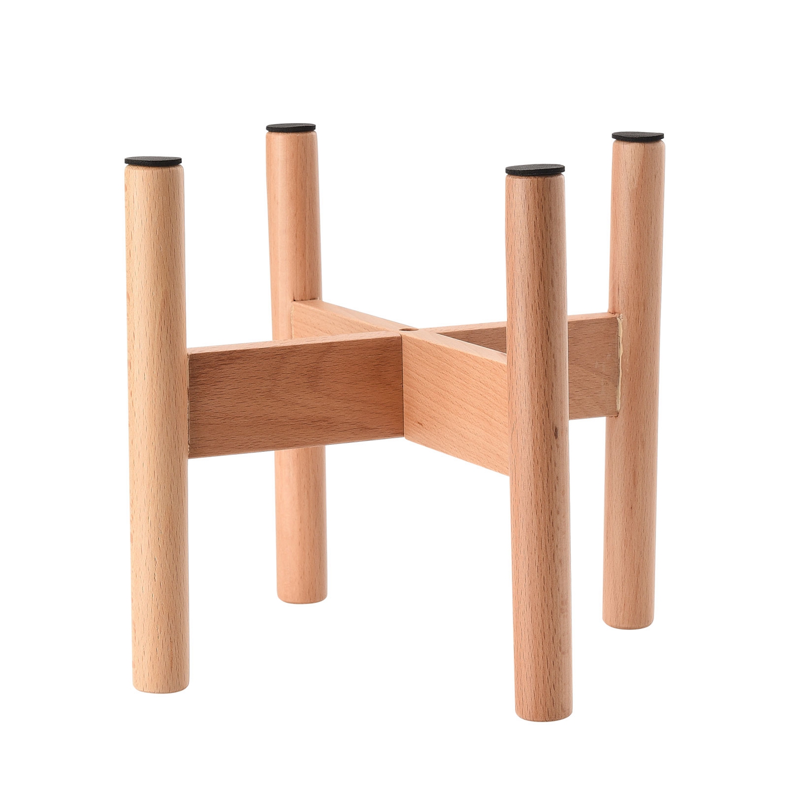Pflanzenständer Aus Holz, 20 Cm Hoch, 18 Cm Innendurchmesser, Freistehender Blumentopfständer, Stabiler Blumenhalter