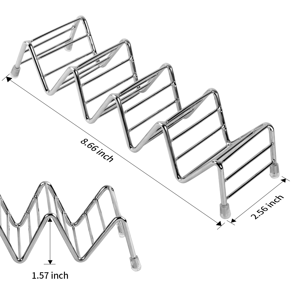 2er-set Taco-ständer Aus Hochwertigem Edelstahl, Geeignet Für Kinder, Harte Und Weiche Taco-schalen.