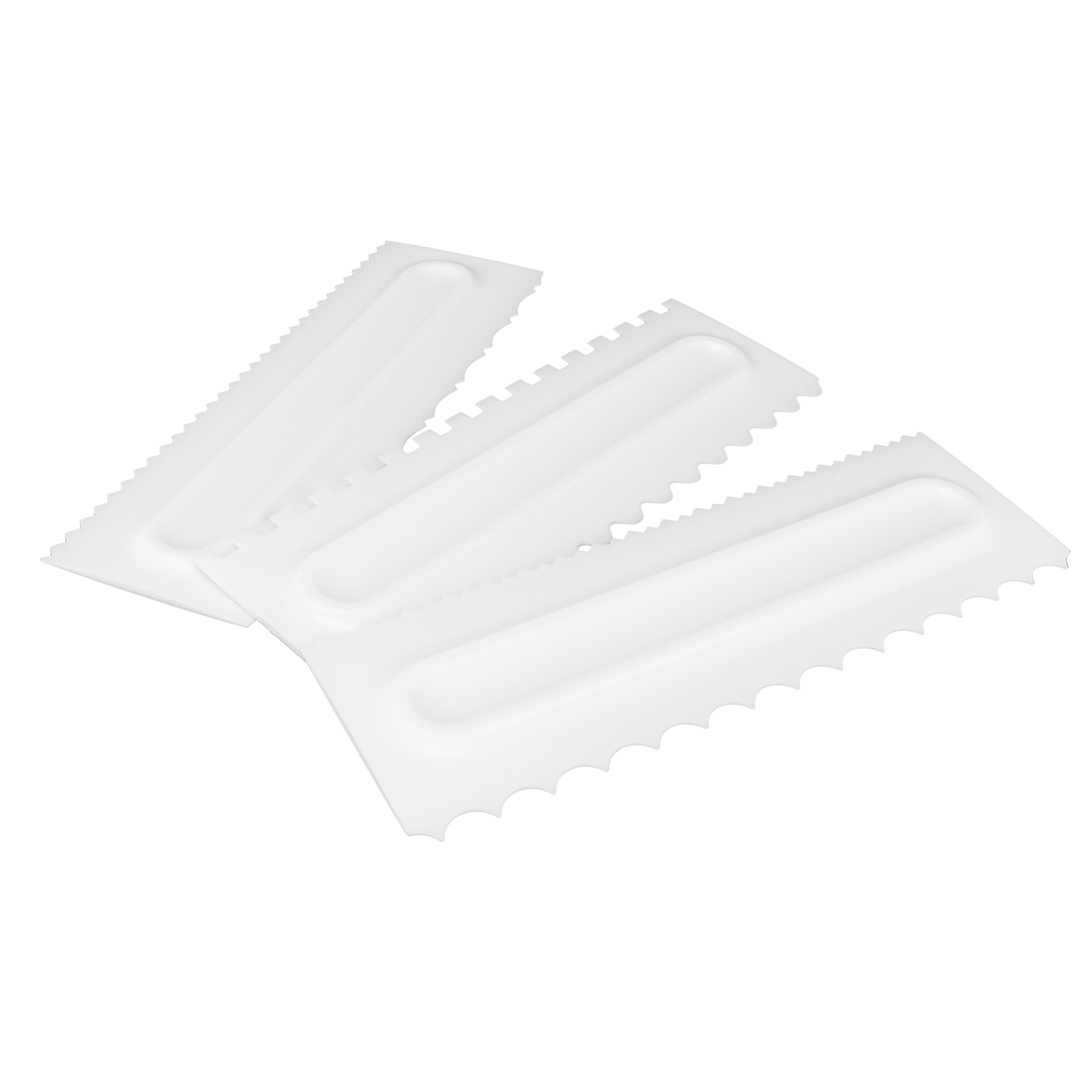 Set Mit 3 Glatten Kunststoffspateln Zum Glätten Von Sahne, Modellieren Von Fondant, Torten- Und Dessertdekoration
