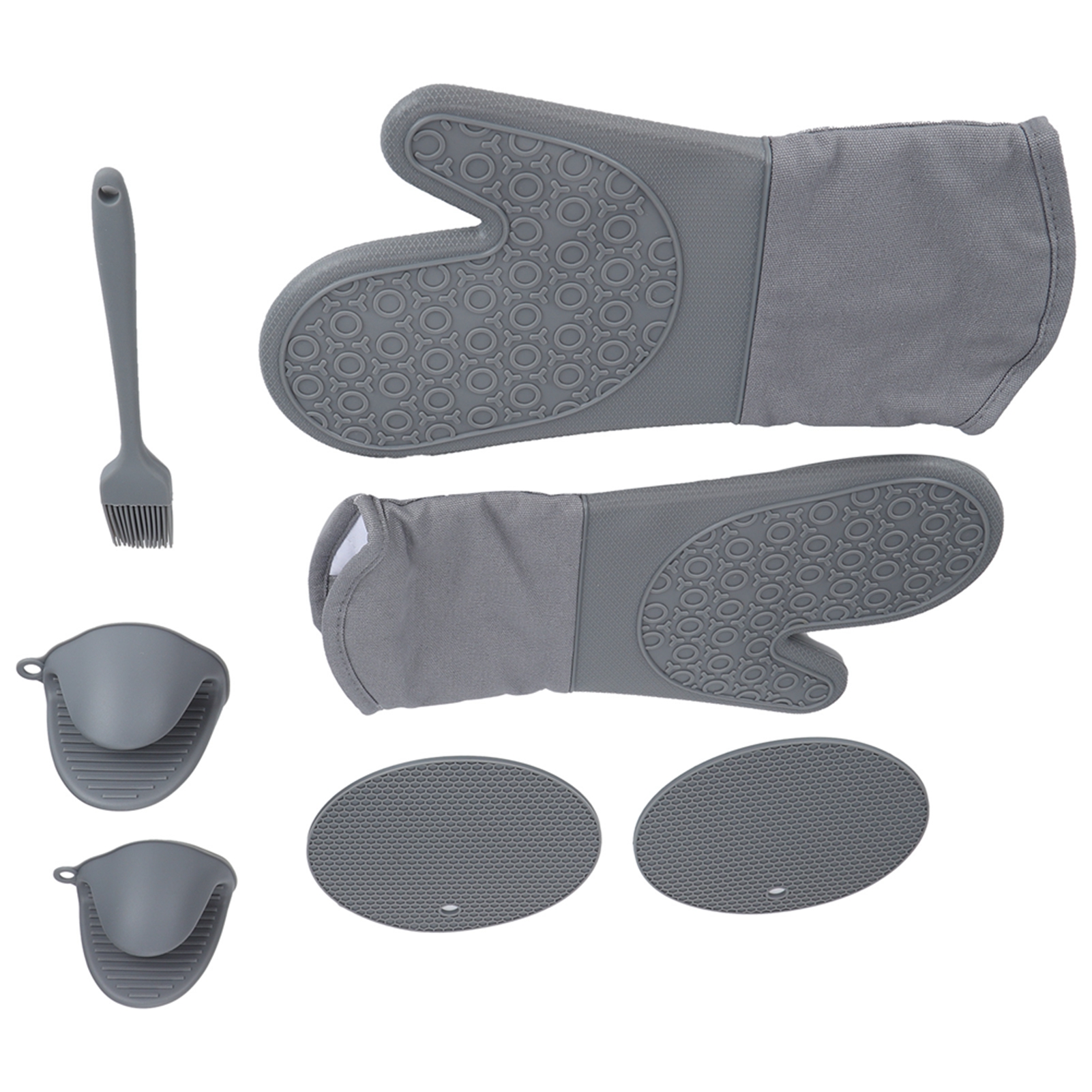Set Mit 7 Hitzebeständigen Ofenhandschuhen, Schutzhüllen Mit Griff Für Outdoor-koch- Und Grillabende