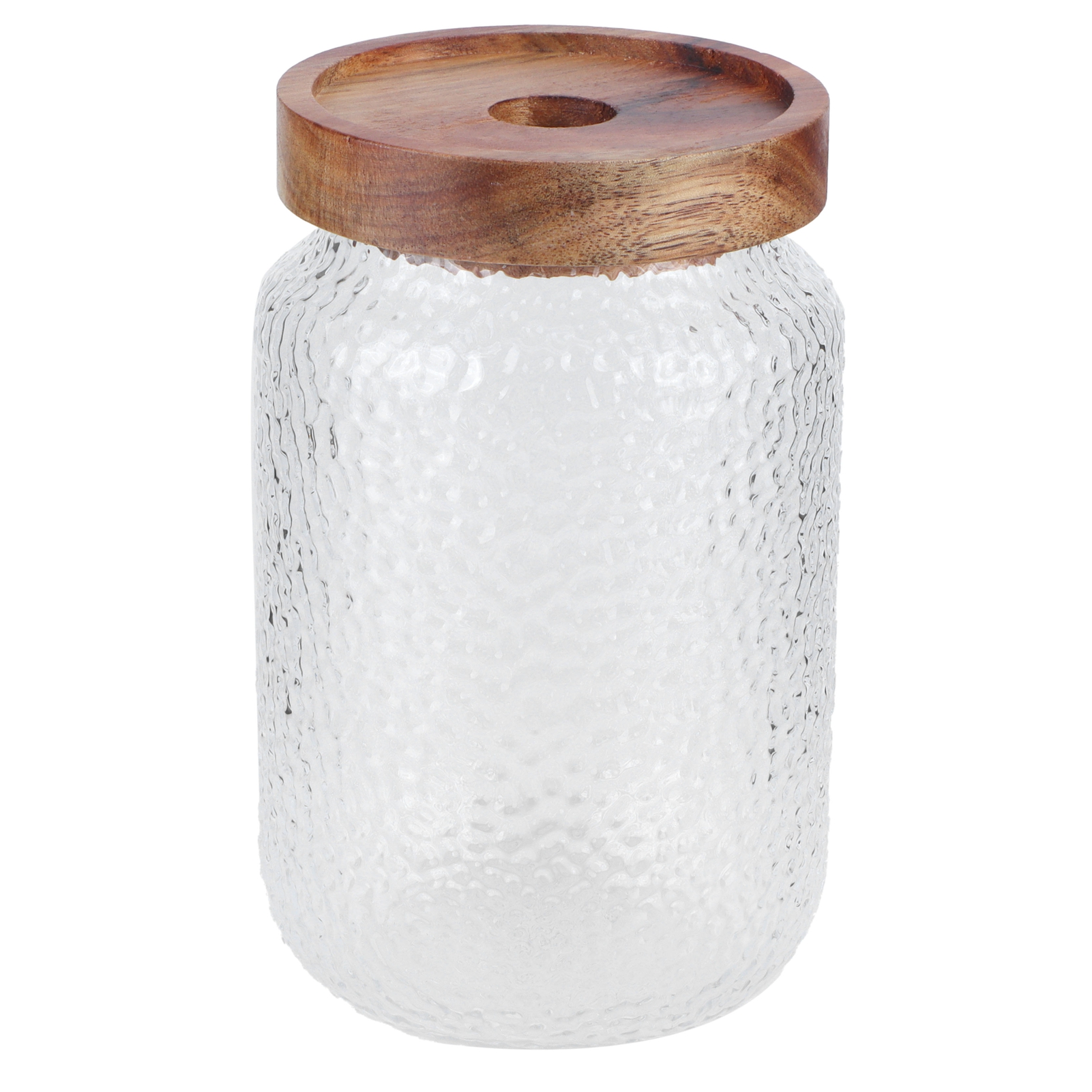 Großes 700-ml-vorratsglas Aus Glas Mit Luftdichtem Holzdeckel Zur Aufbewahrung Von Kaffee, Snacks, Nüssen, Gewürzen Und Keksen.