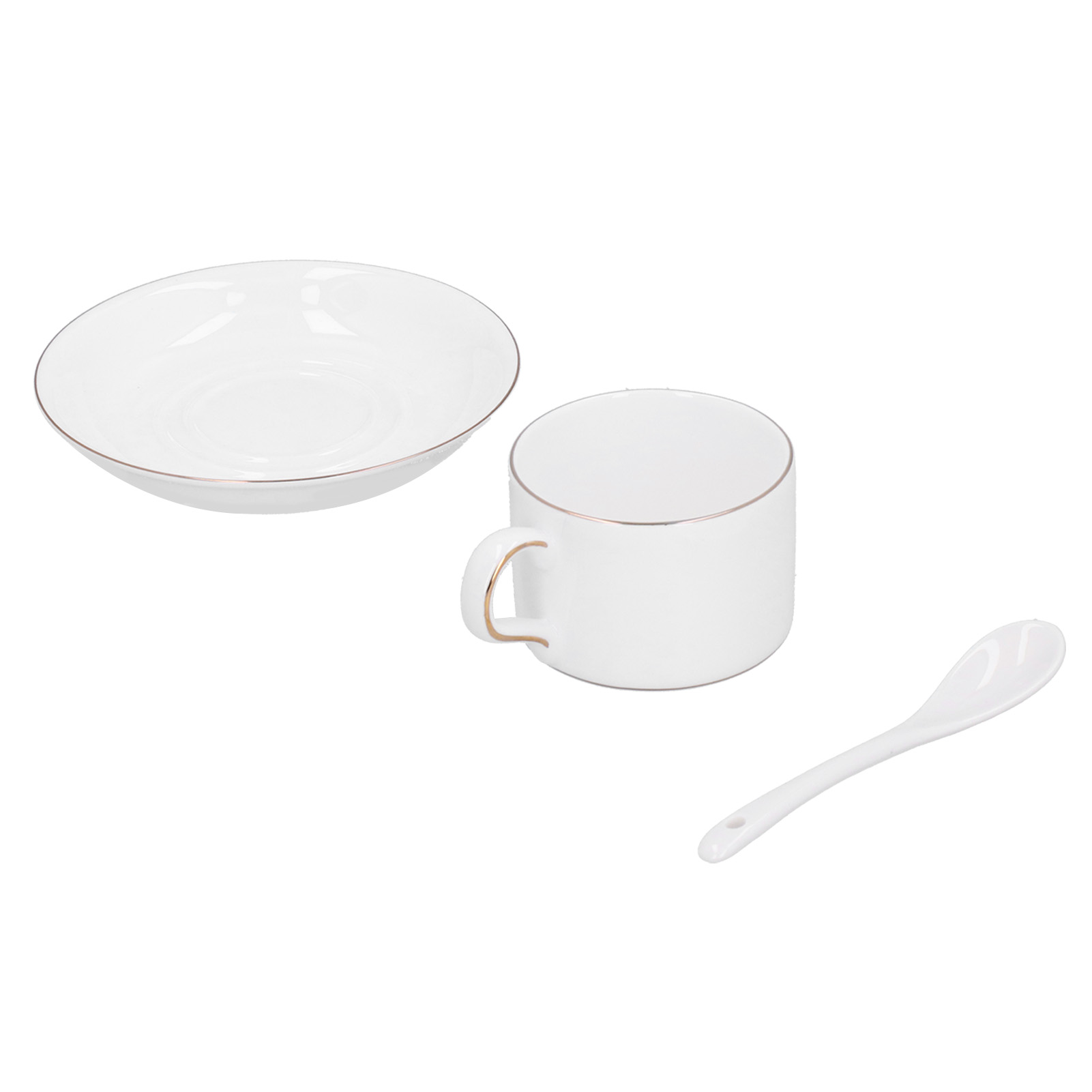 Vier-tassen-porzellan-kaffeeservice Mit Untertassen Und Löffeln, Teebecher, Küchengeschenk, Ideal Für Zuhause