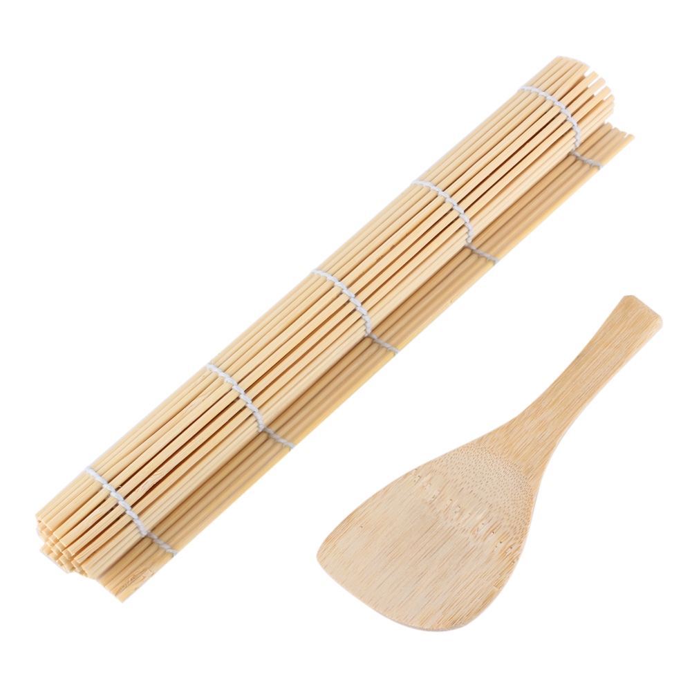 Sushi-set Aus Natürlichem Bambus: Sushi-rolle Zum Selbermachen, Maki-matte Und Reisspatel, Komplettes Set Zur Zubereitung Ihres Hausgemachten Sushis.